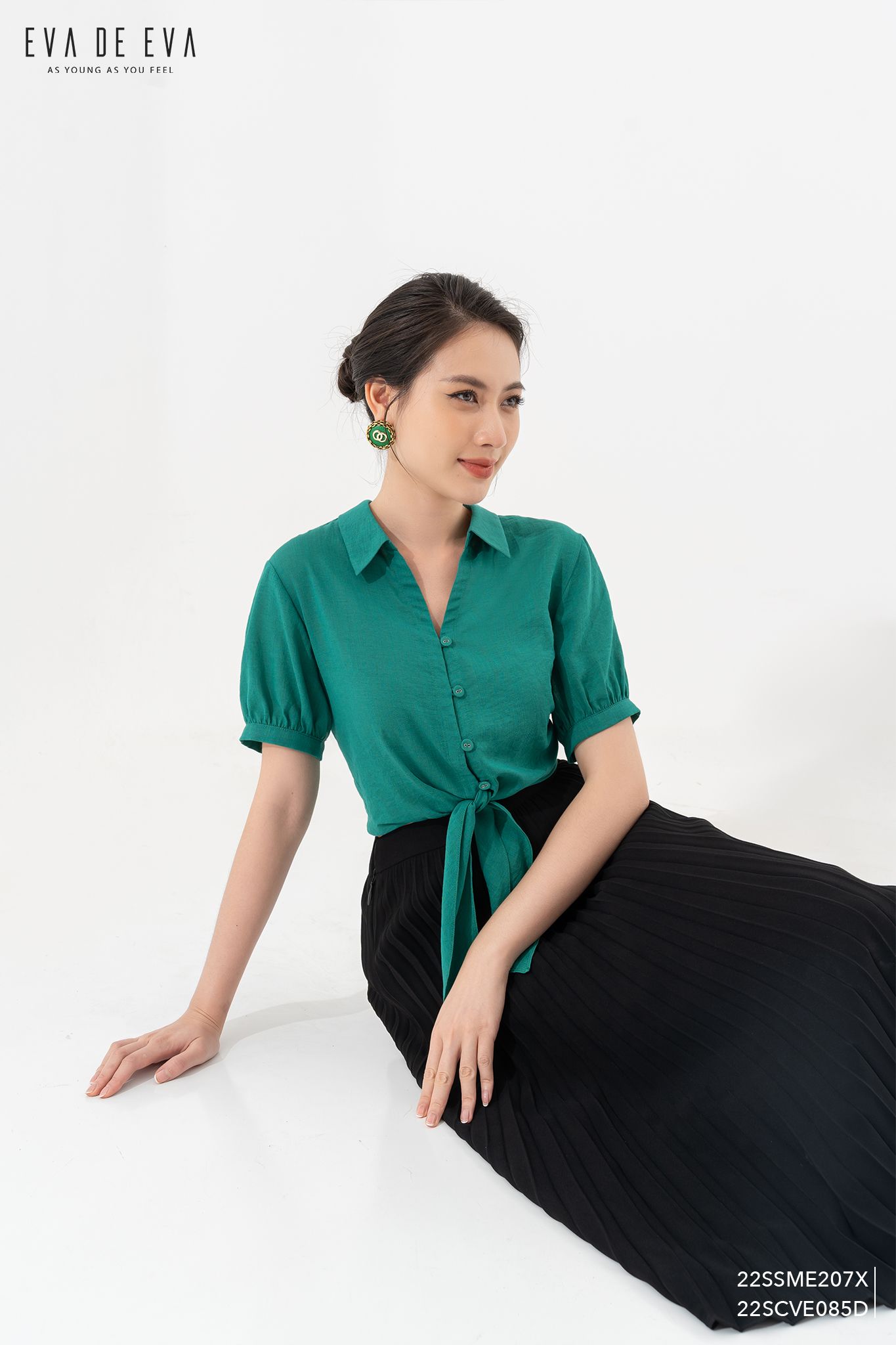  Sơ mi tay ngắn, Dáng thắt eo 22SSME207X 