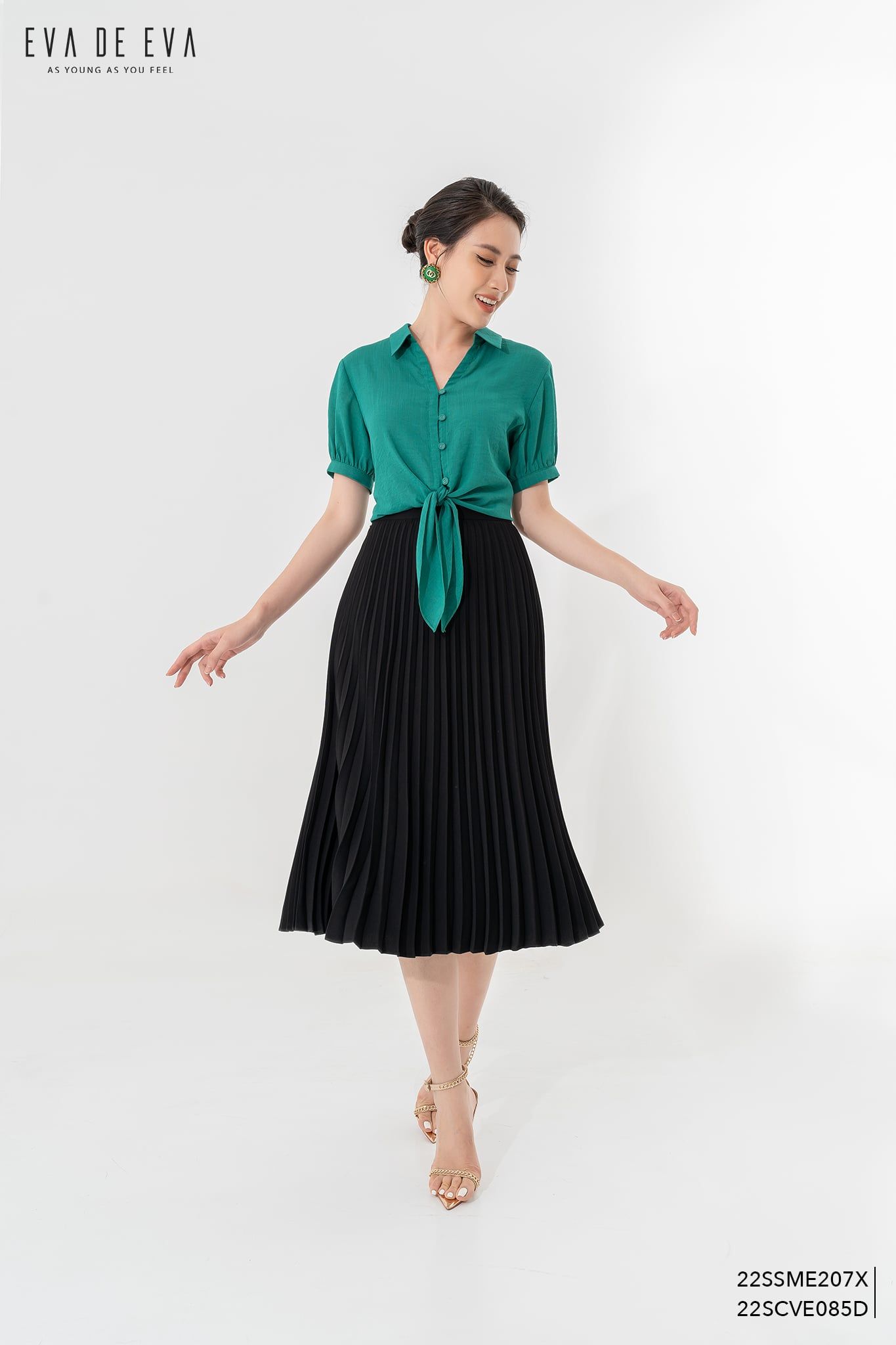  Sơ mi tay ngắn, Dáng thắt eo 22SSME207X 