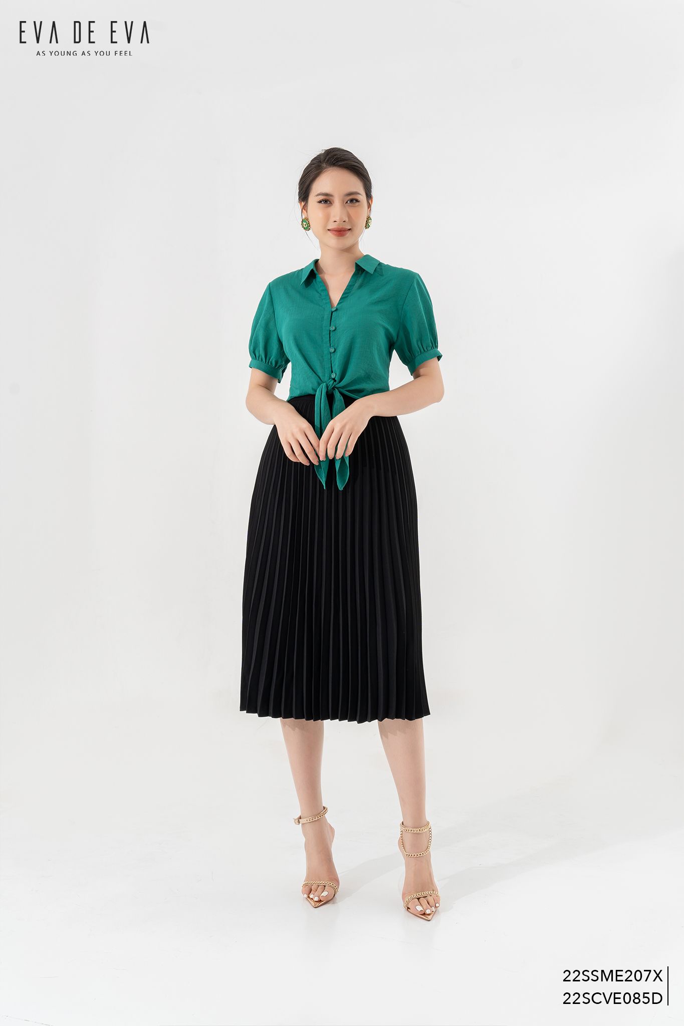  Sơ mi tay ngắn, Dáng thắt eo 22SSME207X 