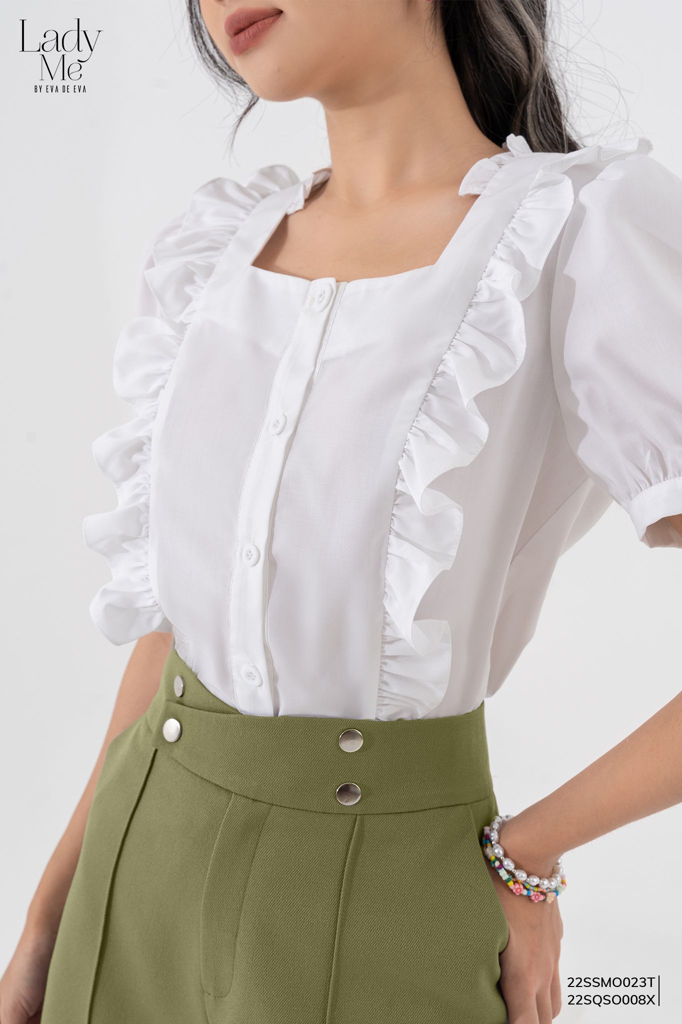  Sơ mi tay ngắn, Dáng sơ vin 22SSMO023T 
