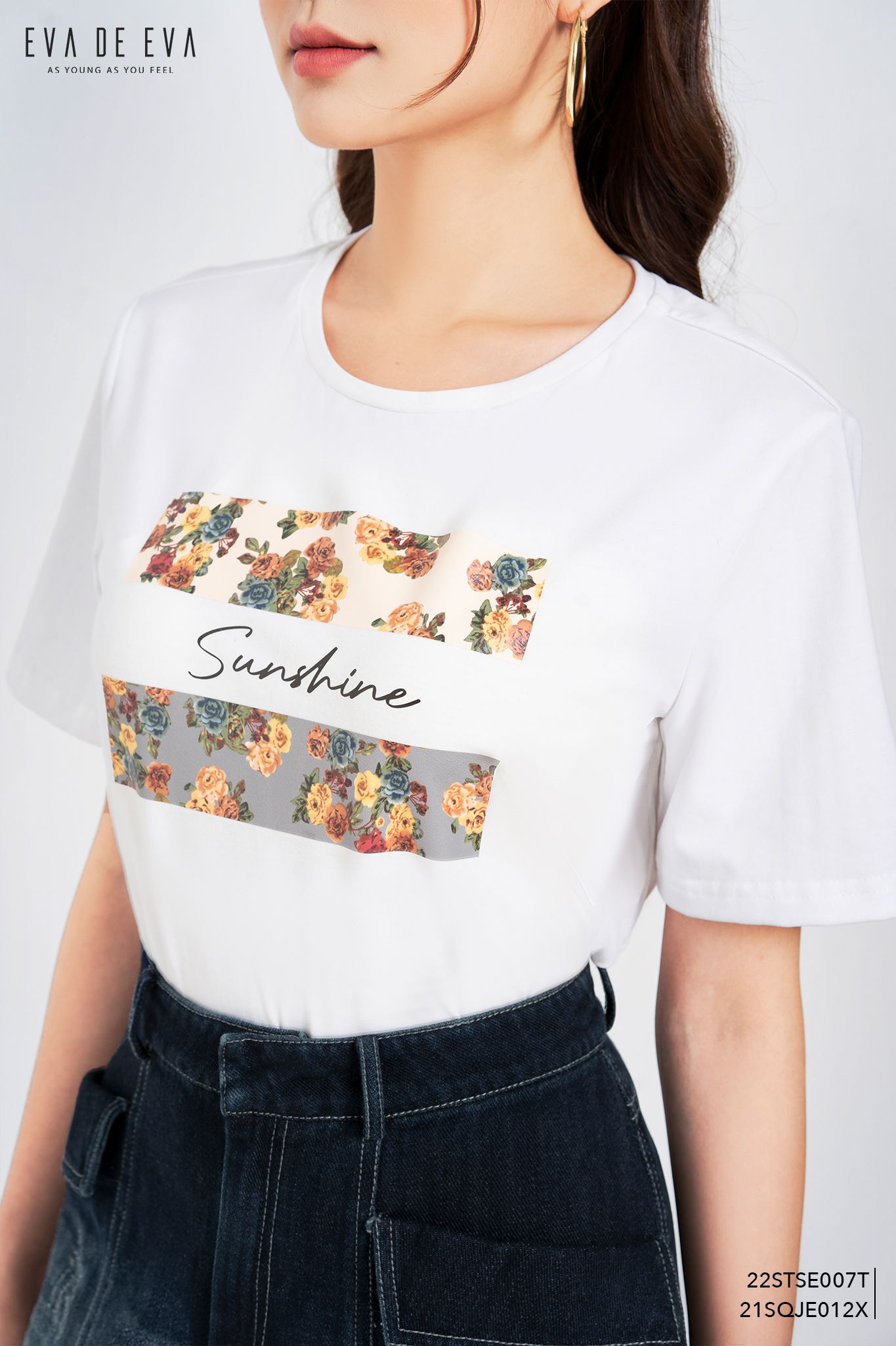  Quần Jeans lửng, Ống suông 21SQJE012X 