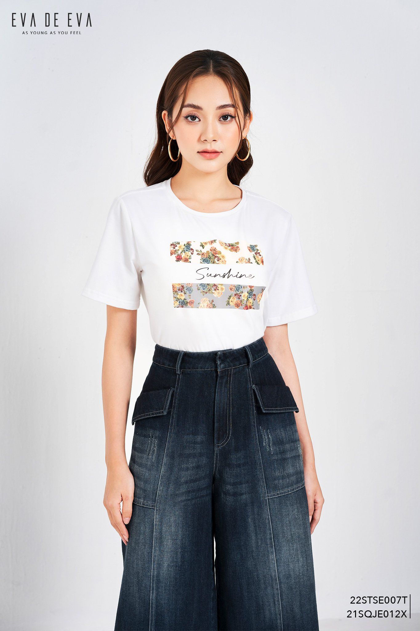  Quần Jeans lửng, Ống suông 21SQJE012X 