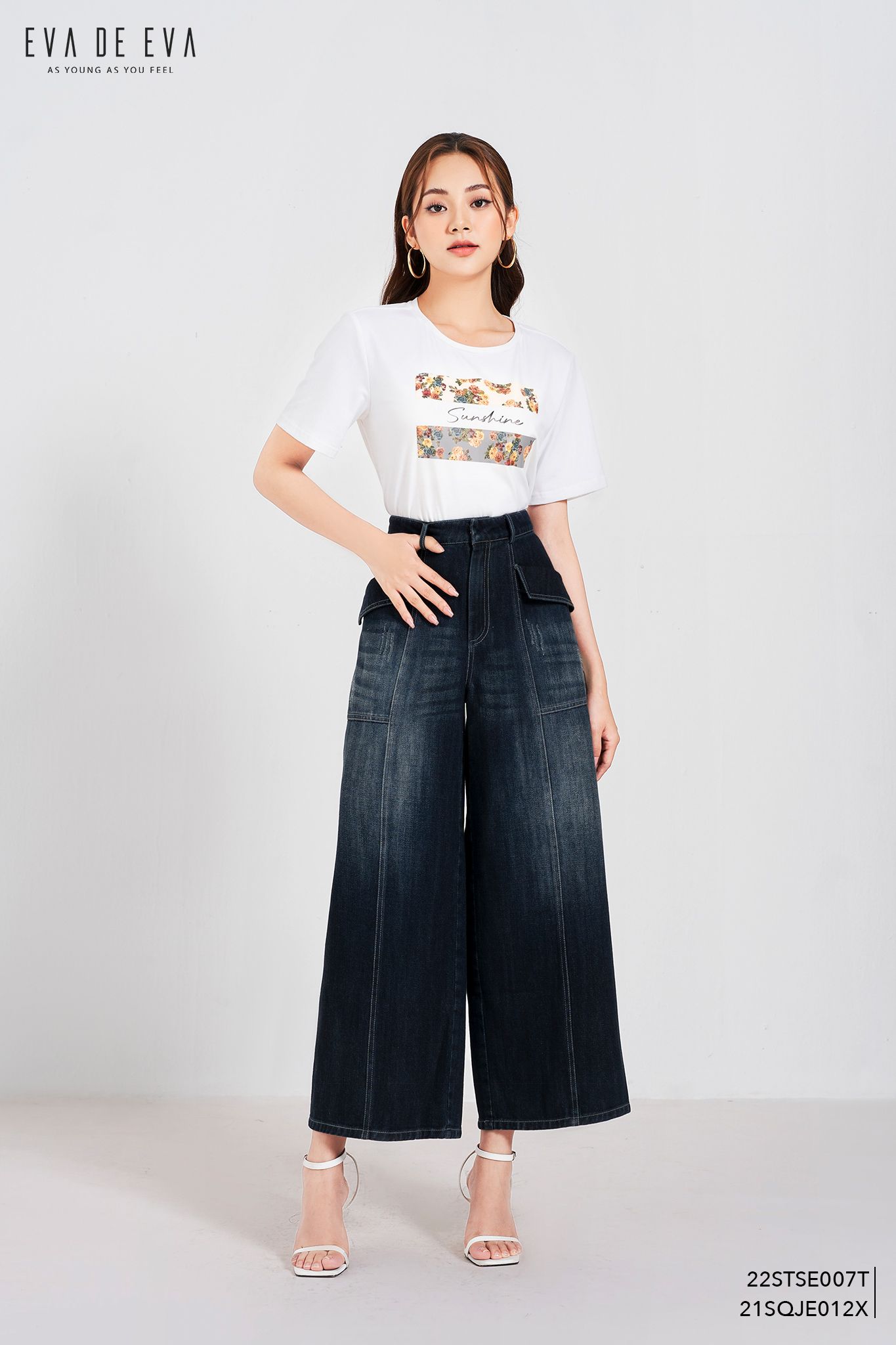  Quần Jeans lửng, Ống suông 21SQJE012X 