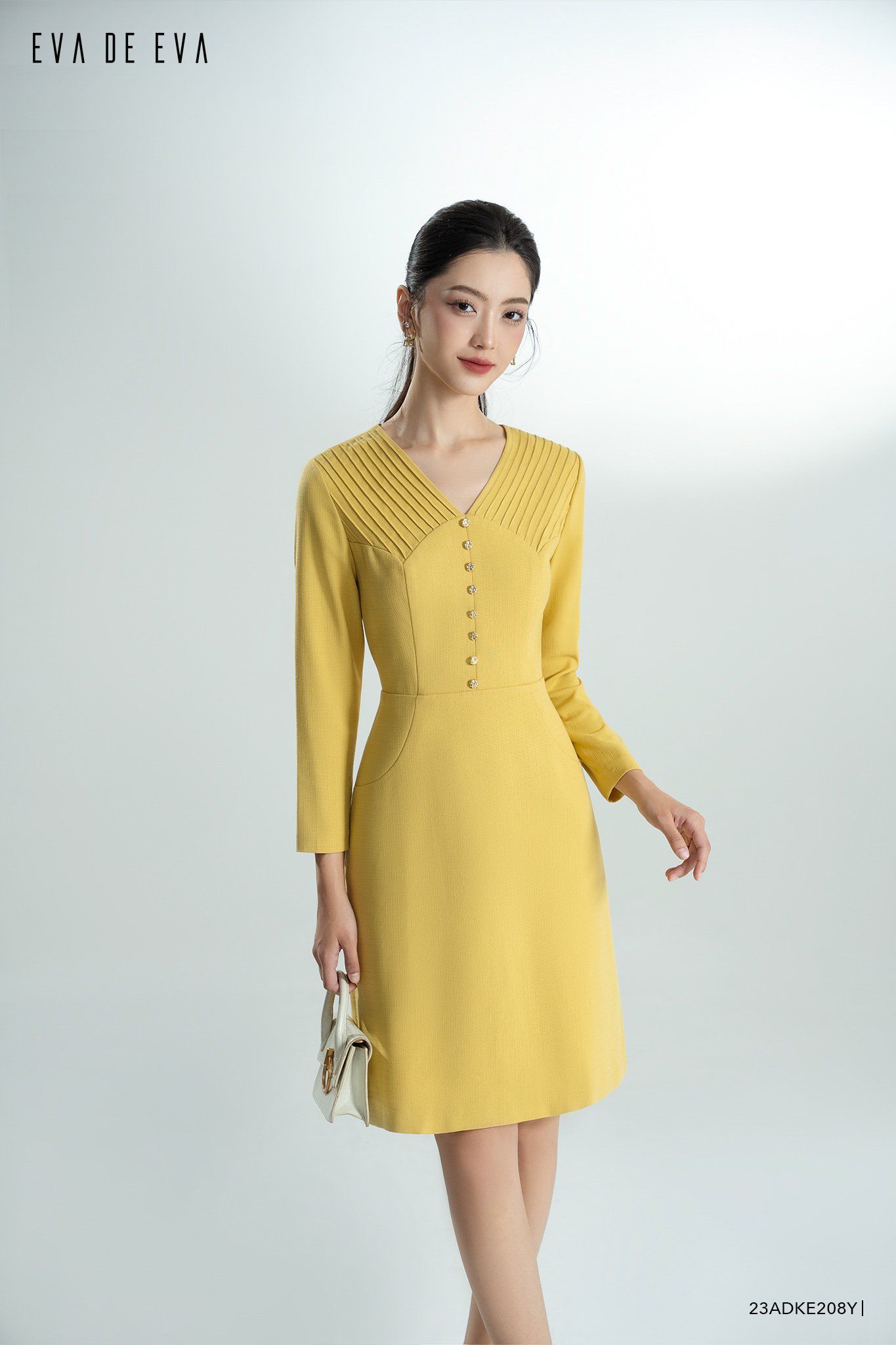  Đầm tay dài, Dáng thắt eo 23ADKE208Y 