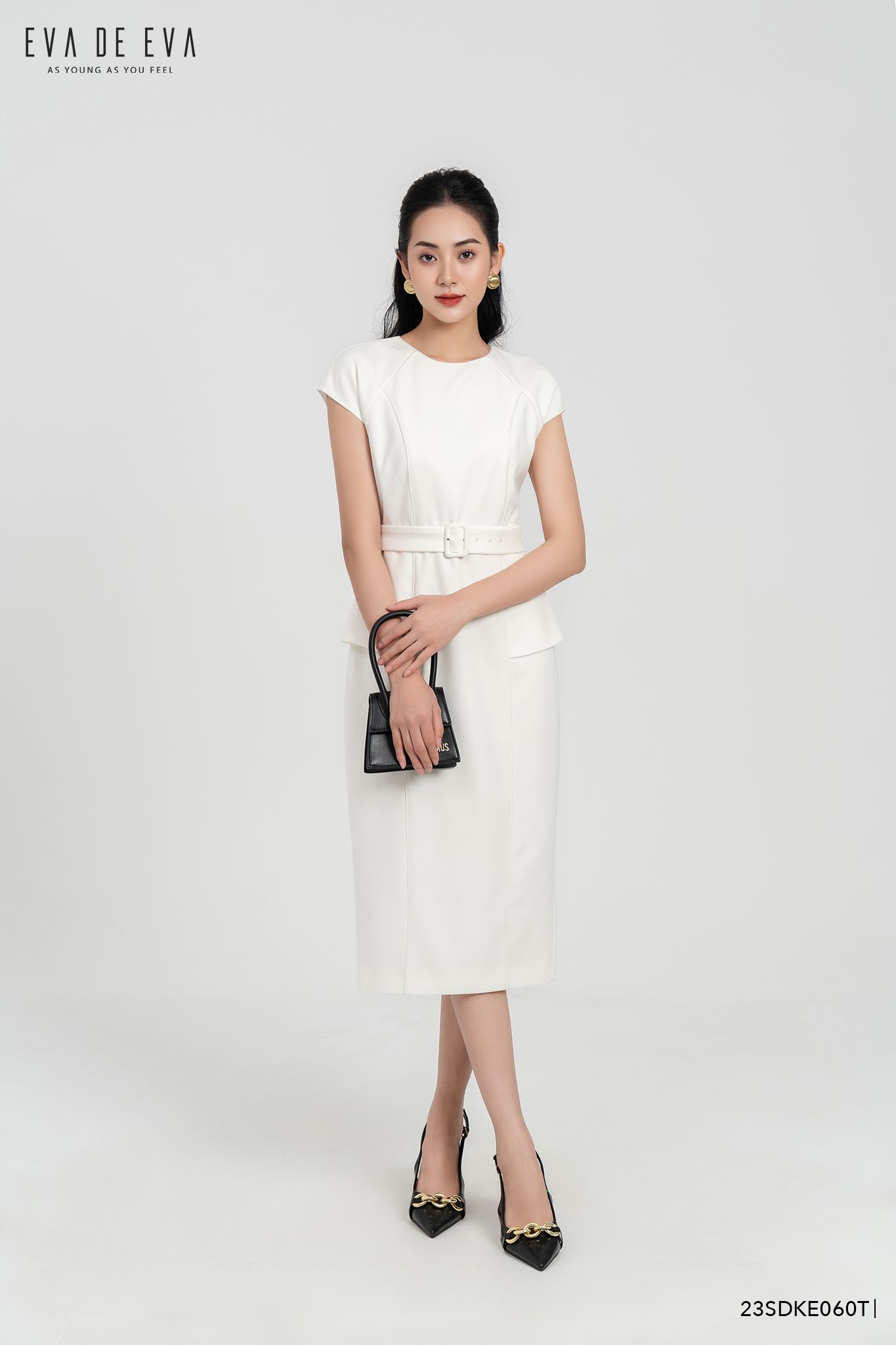 Váy Chữ A nữ Sơ Mi Tay Ngắn Chiết Eo Lưng Thun  FM Style