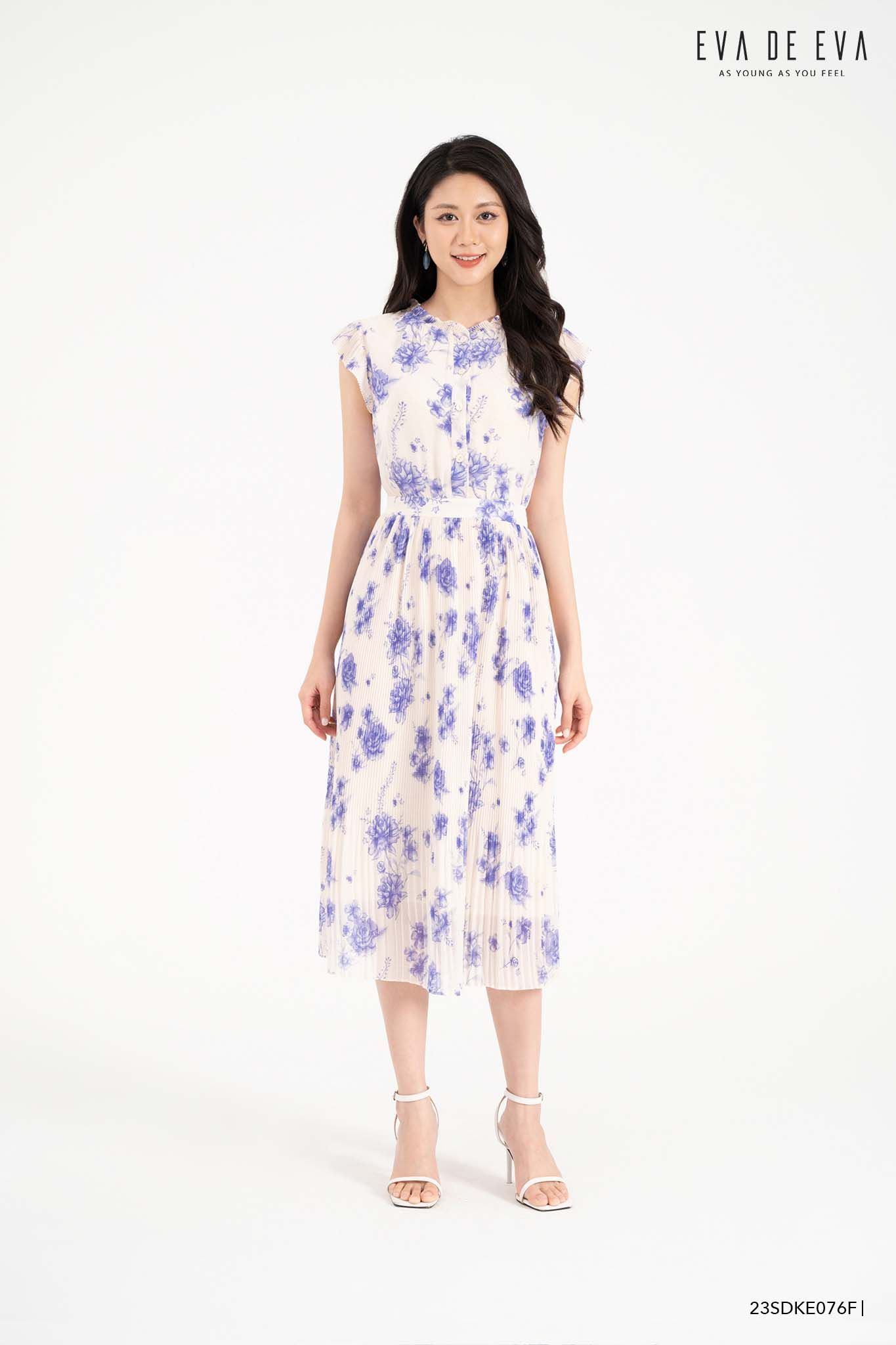 Đầm tay ngắn, Dáng thắt eo 23SDKE076F 