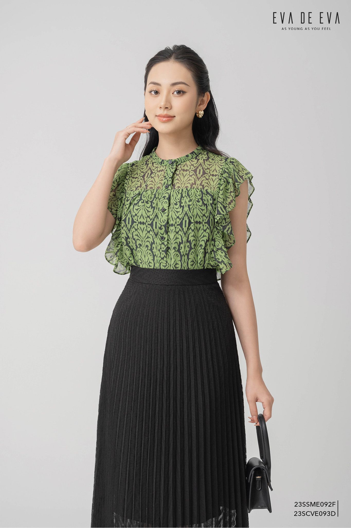  Chân váy Midi, Xếp ly 23SCVE093D 