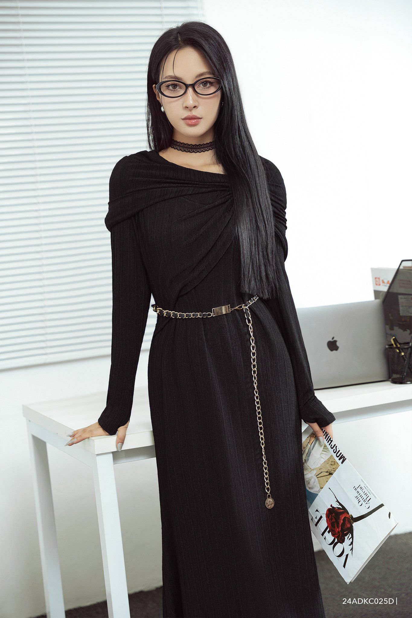  Đầm tay dài,  24ADKC025D 