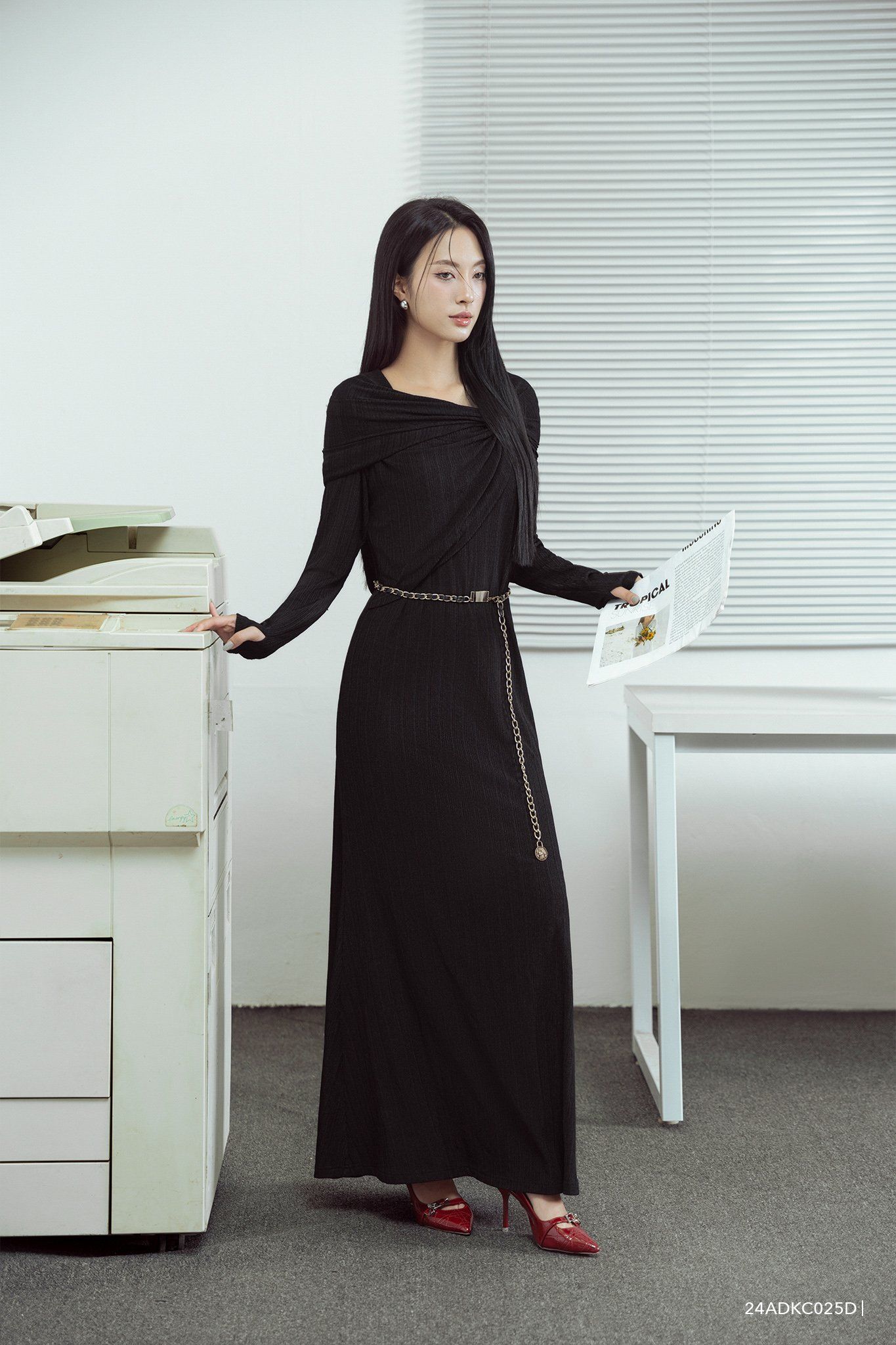 Đầm tay dài,  24ADKC025D 