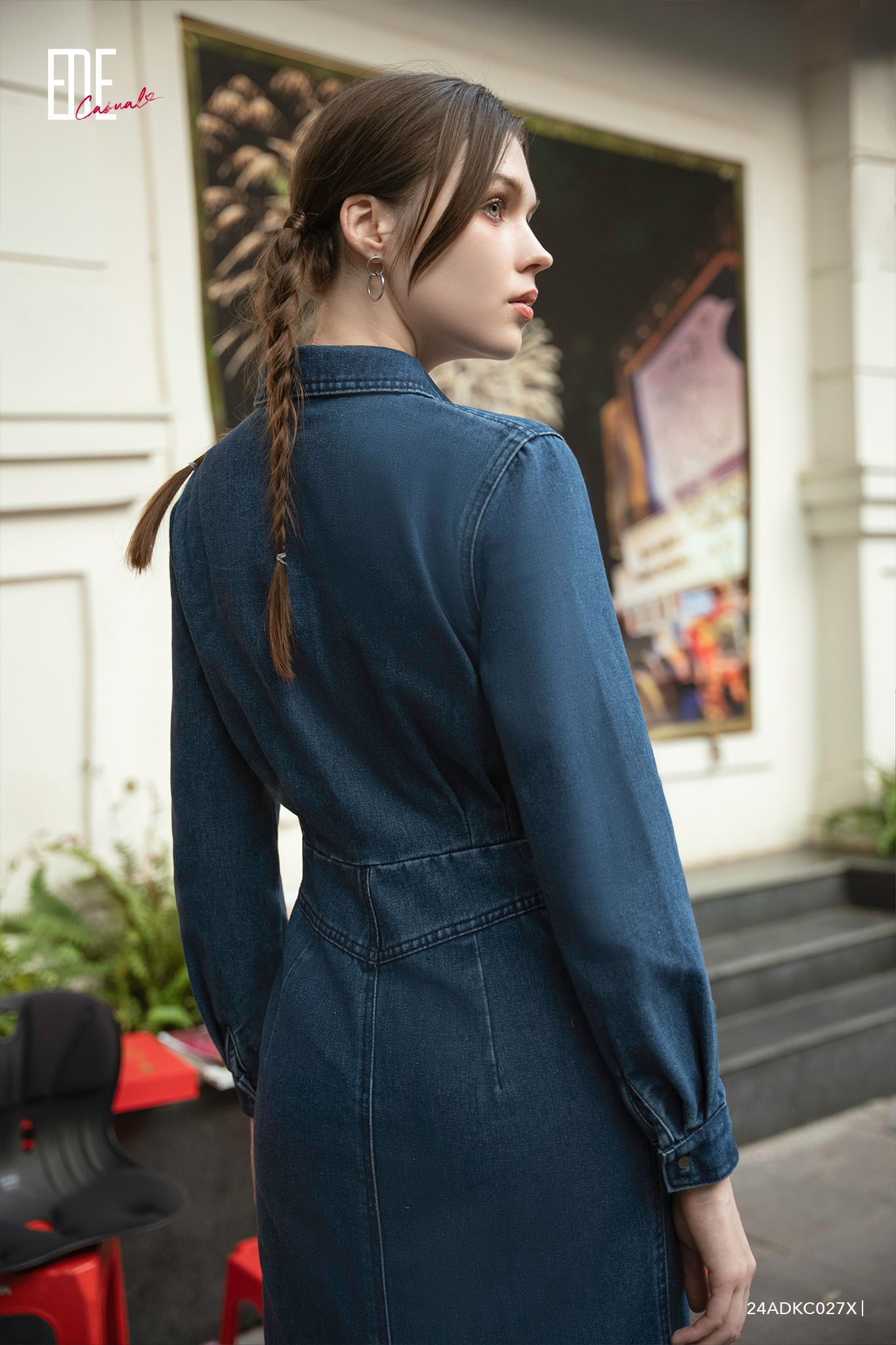  Đầm tay dài, Dáng thắt eo 24ADKC027X 