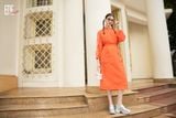  Đầm tay dài, Dáng thắt eo 24ADKC033C 