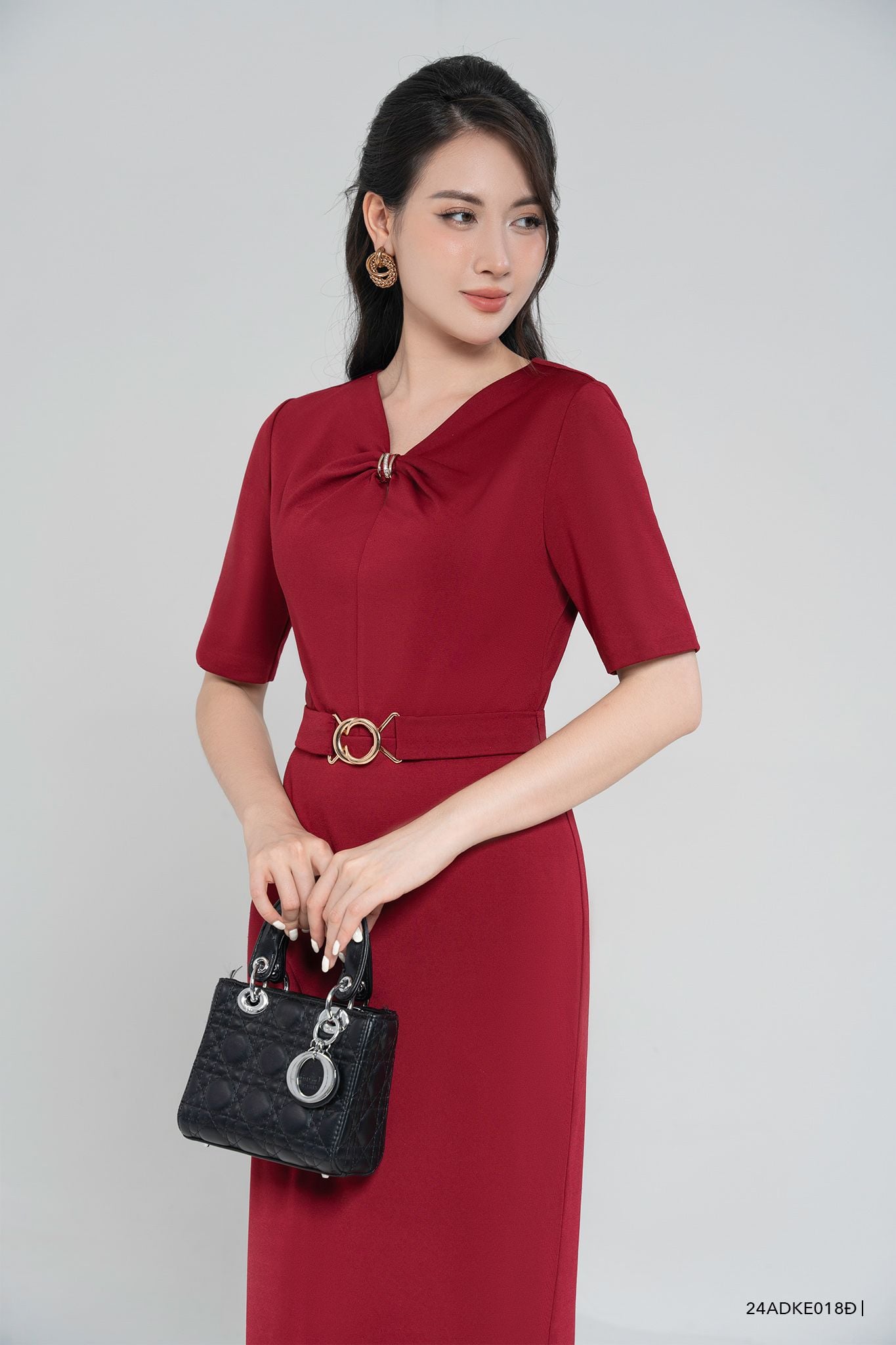  Đầm tay ngắn, Dáng ôm 24ADKE018Đ 