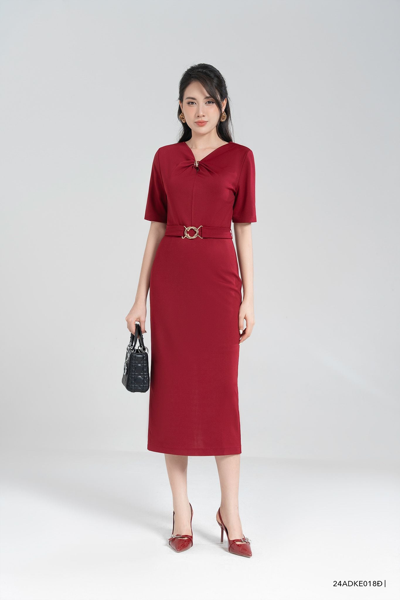  Đầm tay ngắn, Dáng ôm 24ADKE018Đ 