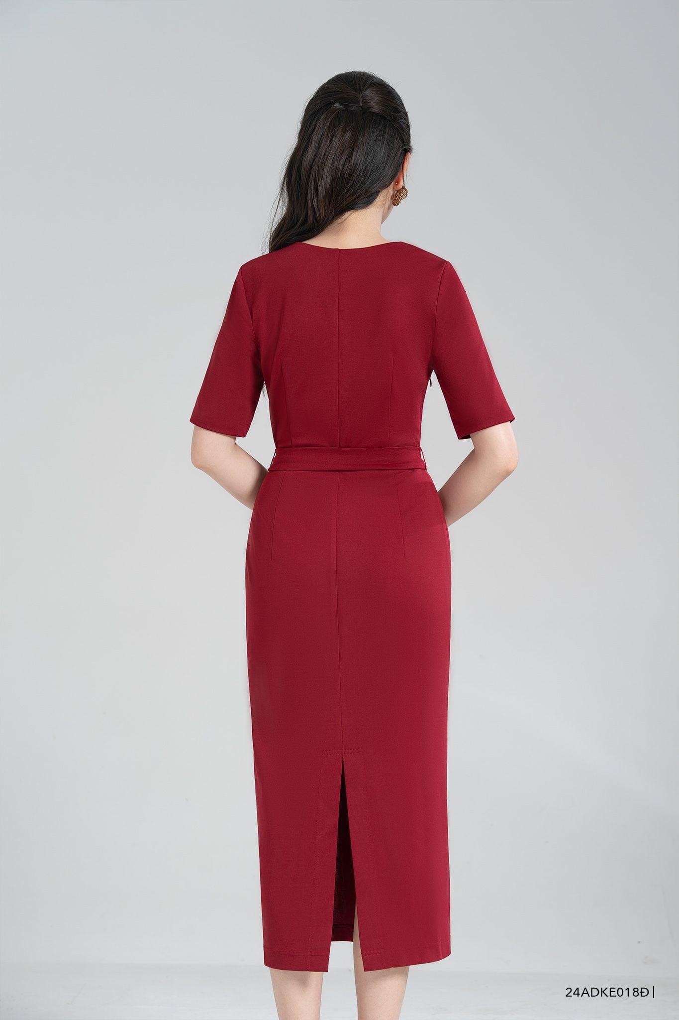  Đầm tay ngắn, Dáng ôm 24ADKE018Đ 