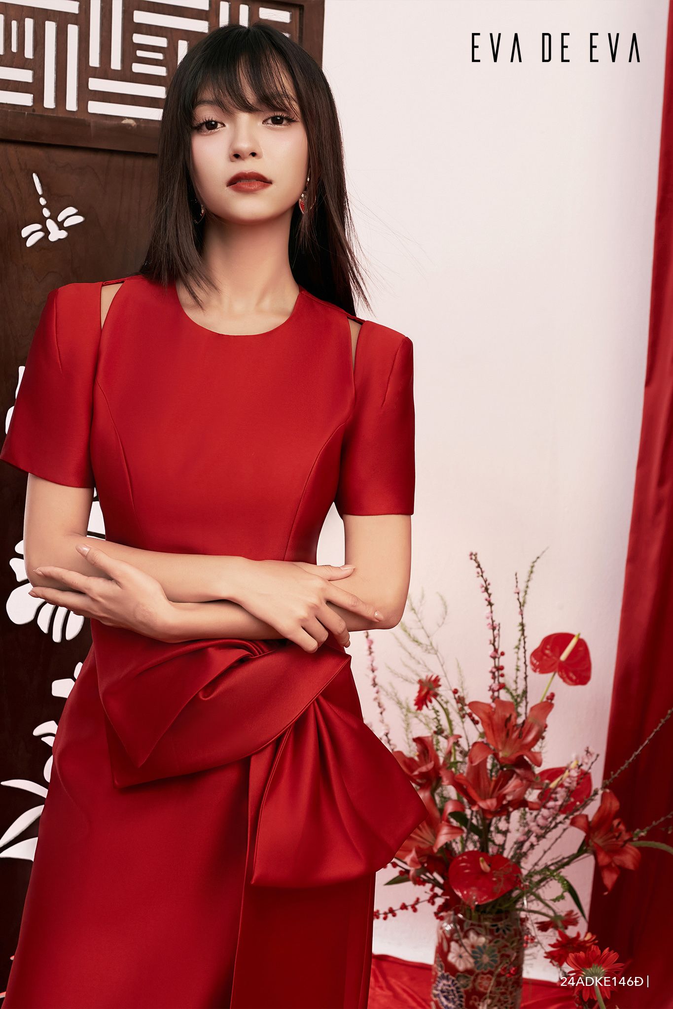  Đầm tay ngắn, Dáng ôm 24ADKE146Đ 