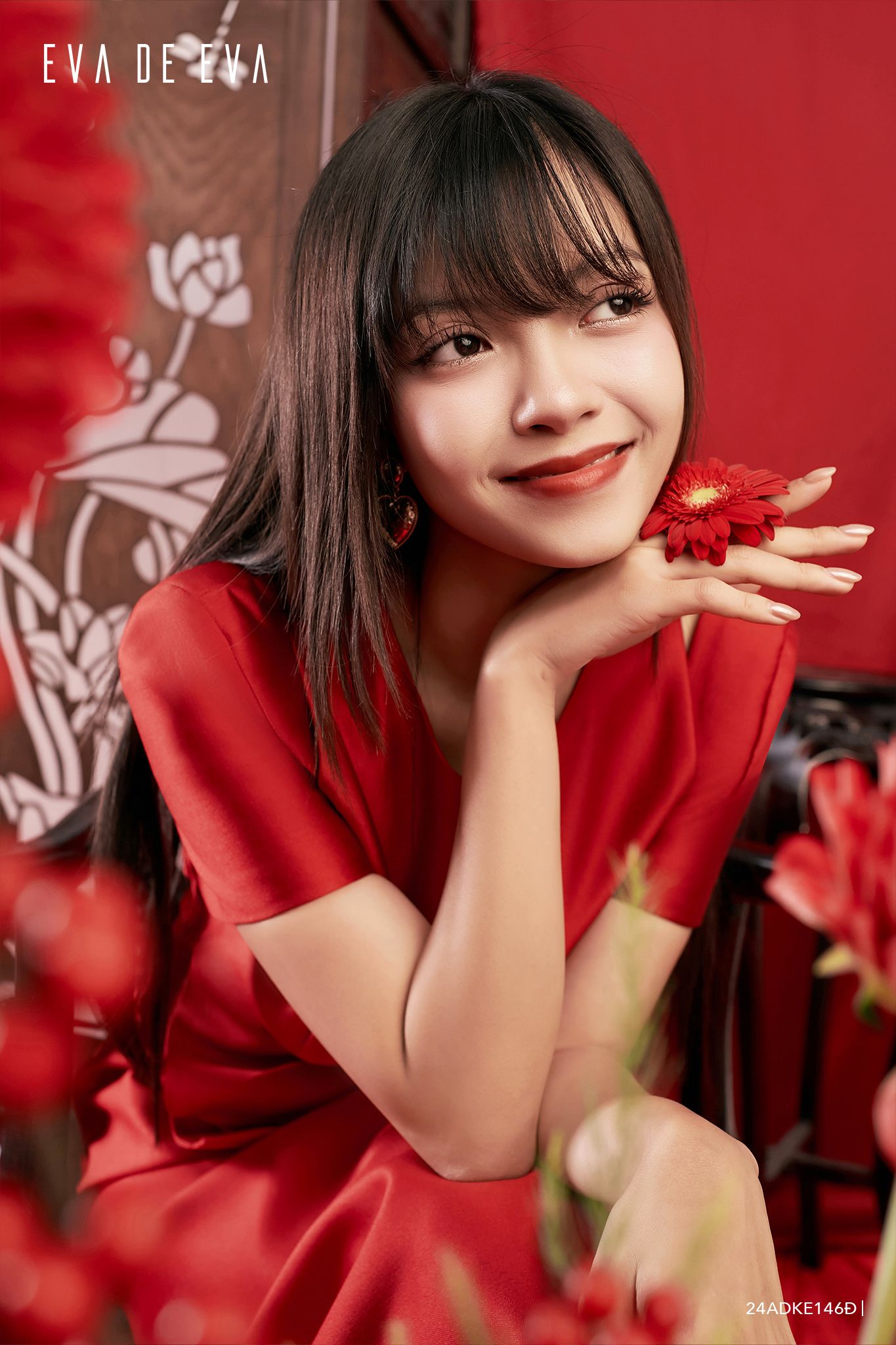  Đầm tay ngắn, Dáng ôm 24ADKE146Đ 