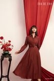  Đầm tay dài, Dáng thắt eo 24ADKE148Đ 