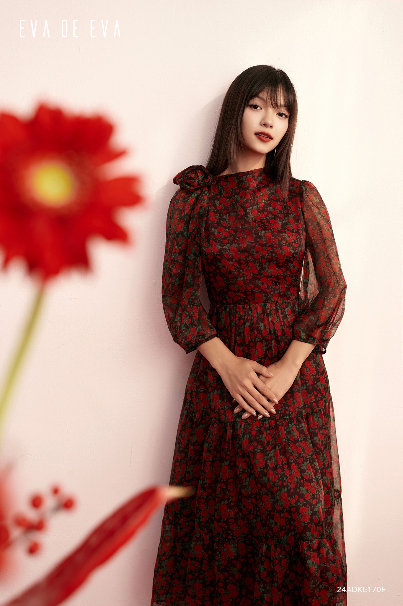  Đầm tay lỡ, Dáng thắt eo 24ADKE170F 