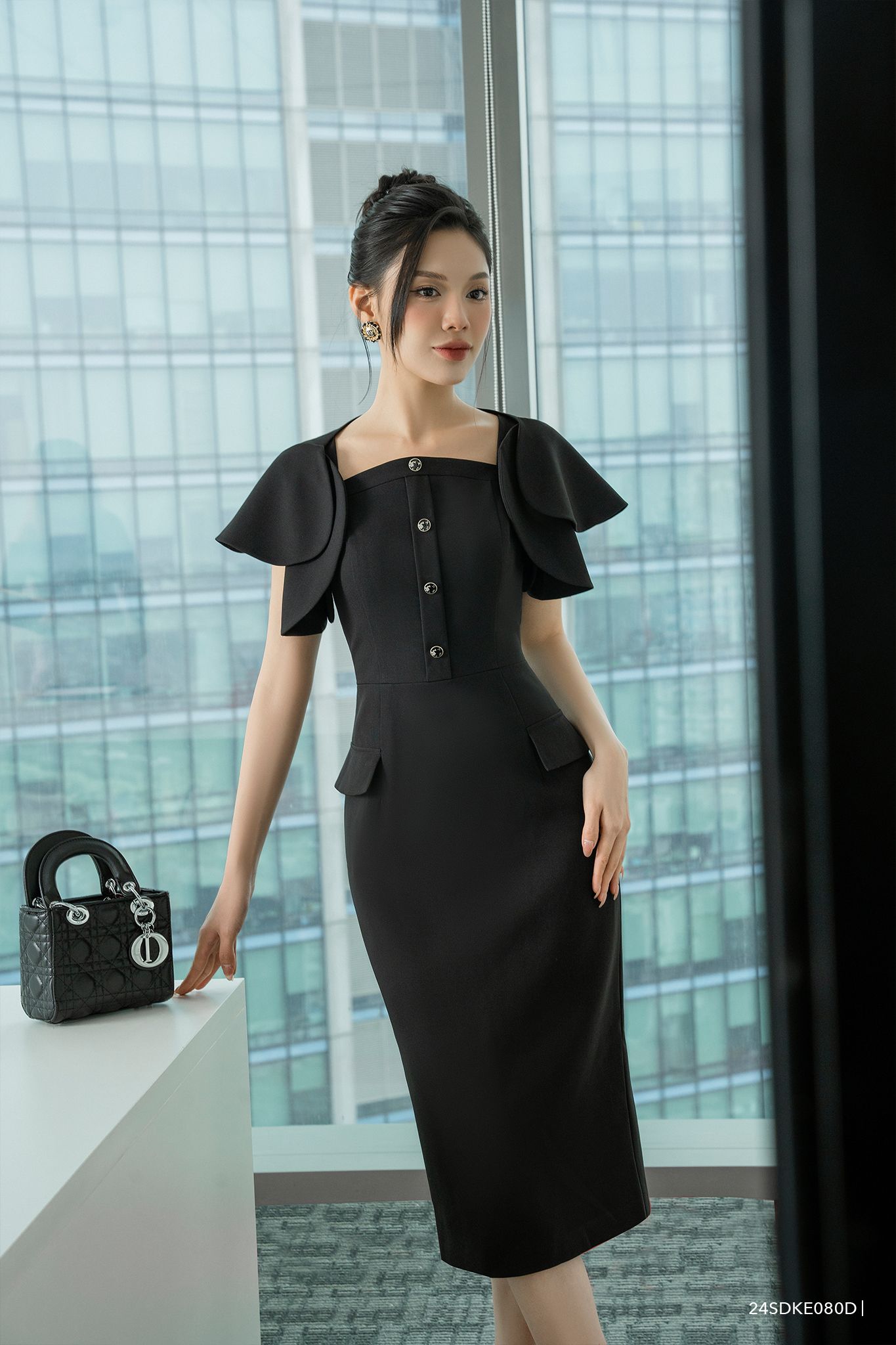  Đầm tay ngắn, Dáng ôm 24SDKE080D 