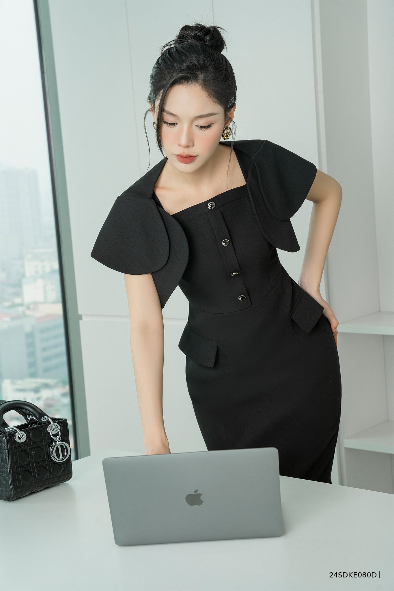  Đầm tay ngắn, Dáng ôm 24SDKE080D 