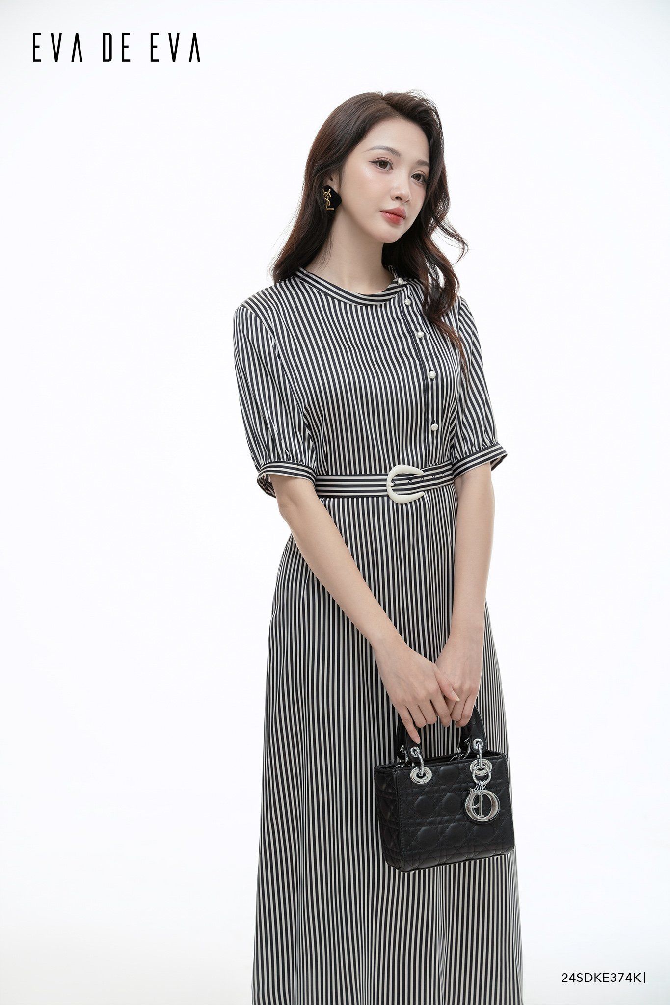  Đầm tay ngắn, Dáng thắt eo 24SDKE374K 
