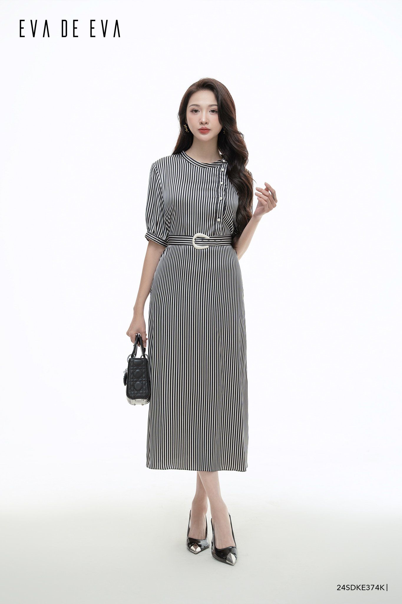  Đầm tay ngắn, Dáng thắt eo 24SDKE374K 