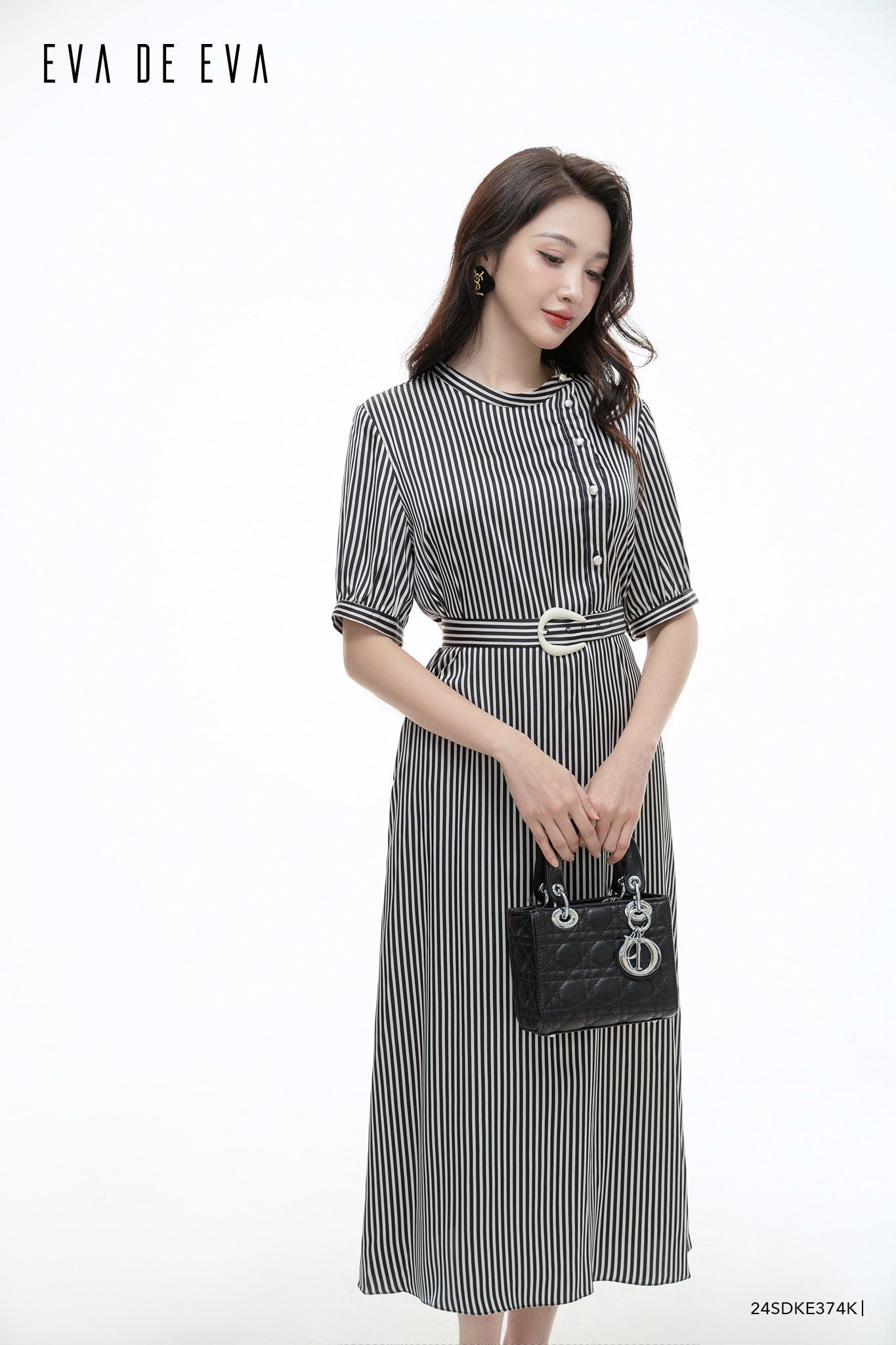  Đầm tay ngắn, Dáng thắt eo 24SDKE374K 