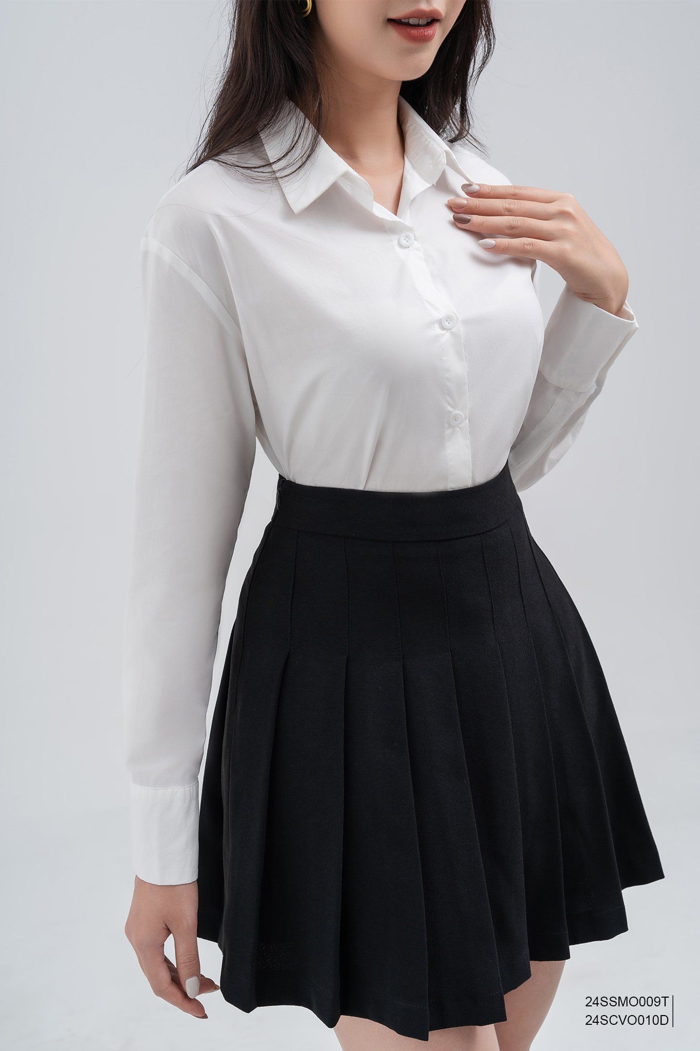  Chân váy Mini, Xếp ly 24SCVO010D 