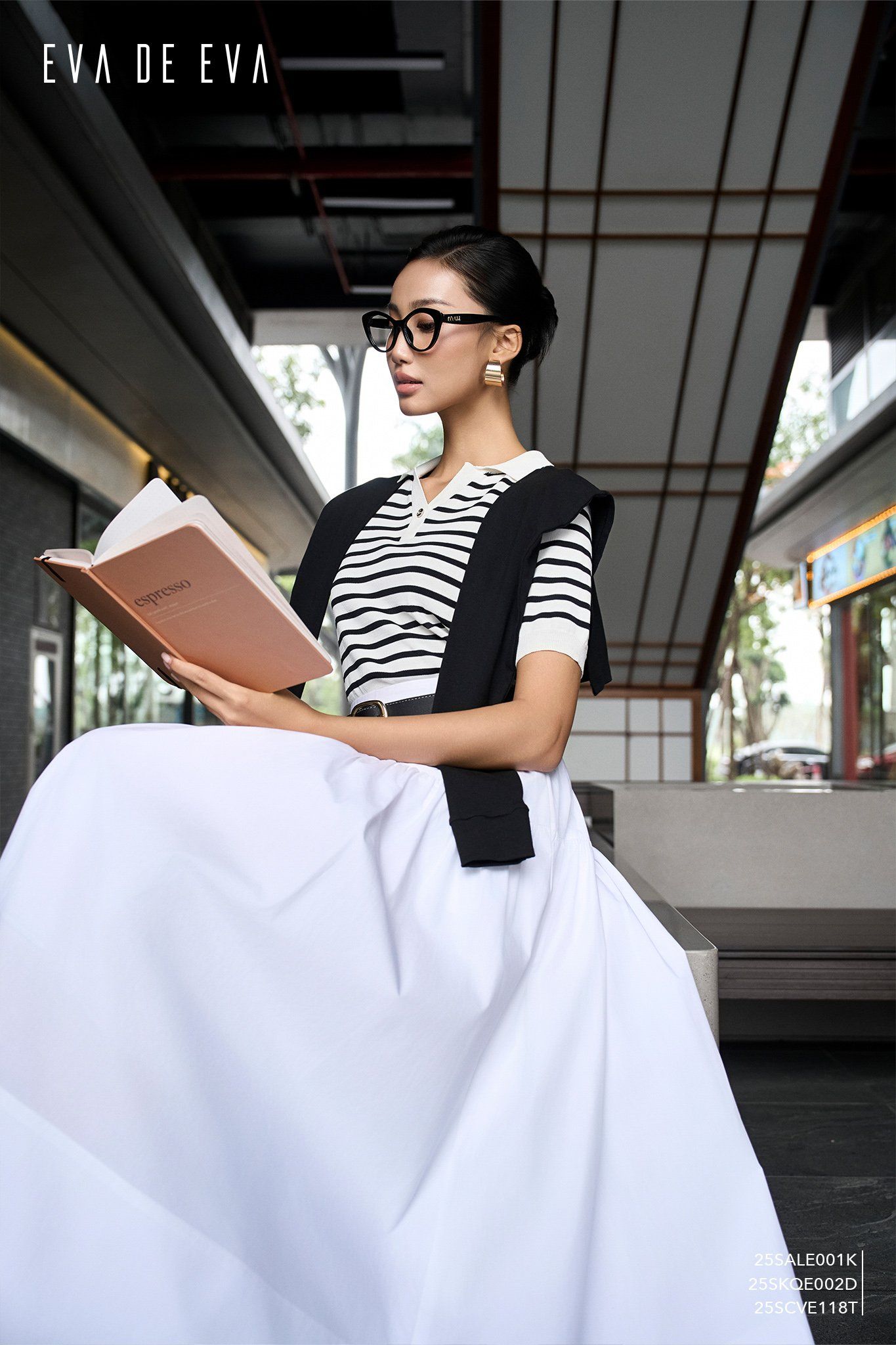  Áo len ngắn tay,  25SALE001R đi kèm 25SKQE002R 