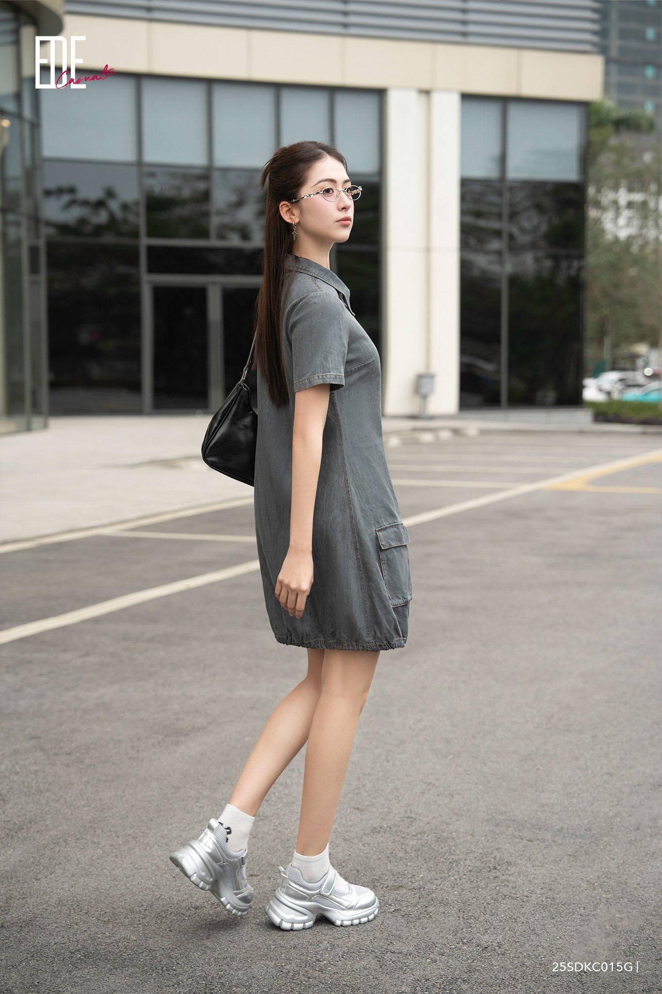  Đầm tay ngắn,  25SDKC015G 