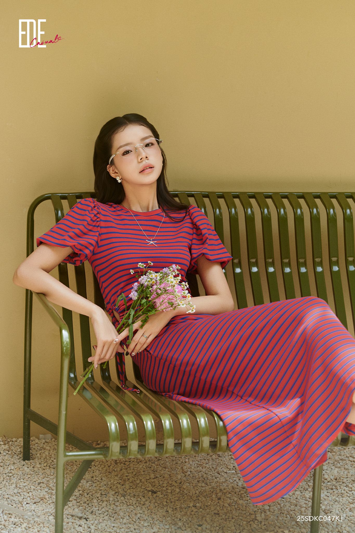  Đầm tay ngắn,  25SDKC047K 