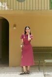  Đầm tay ngắn,  25SDKC047K 