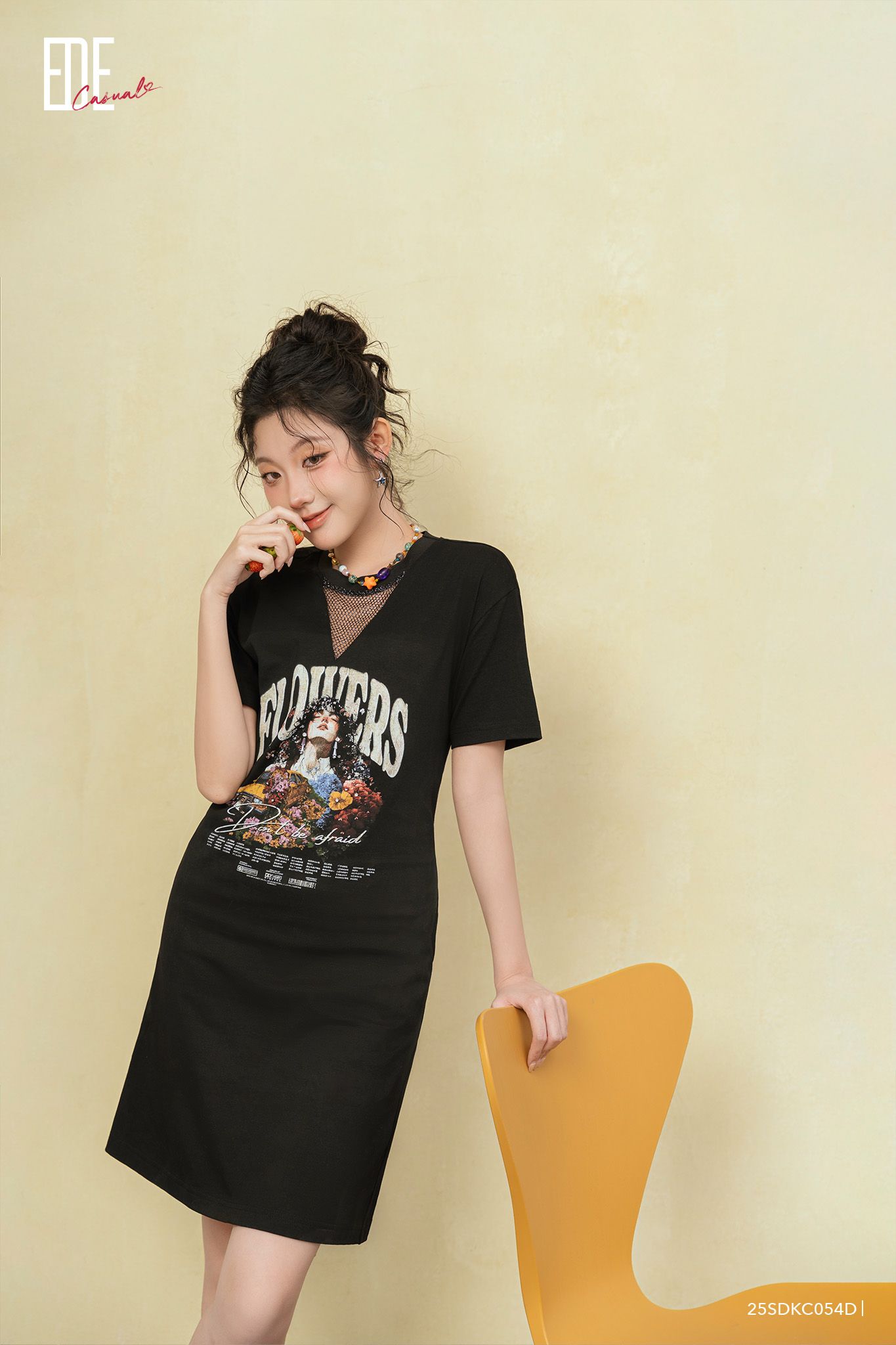  Đầm tay ngắn,  25SDKC054D 