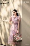  Đầm tay ngắn, Cổ nơ 25SDKE013F 