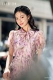  Đầm tay ngắn, Cổ nơ 25SDKE013F 