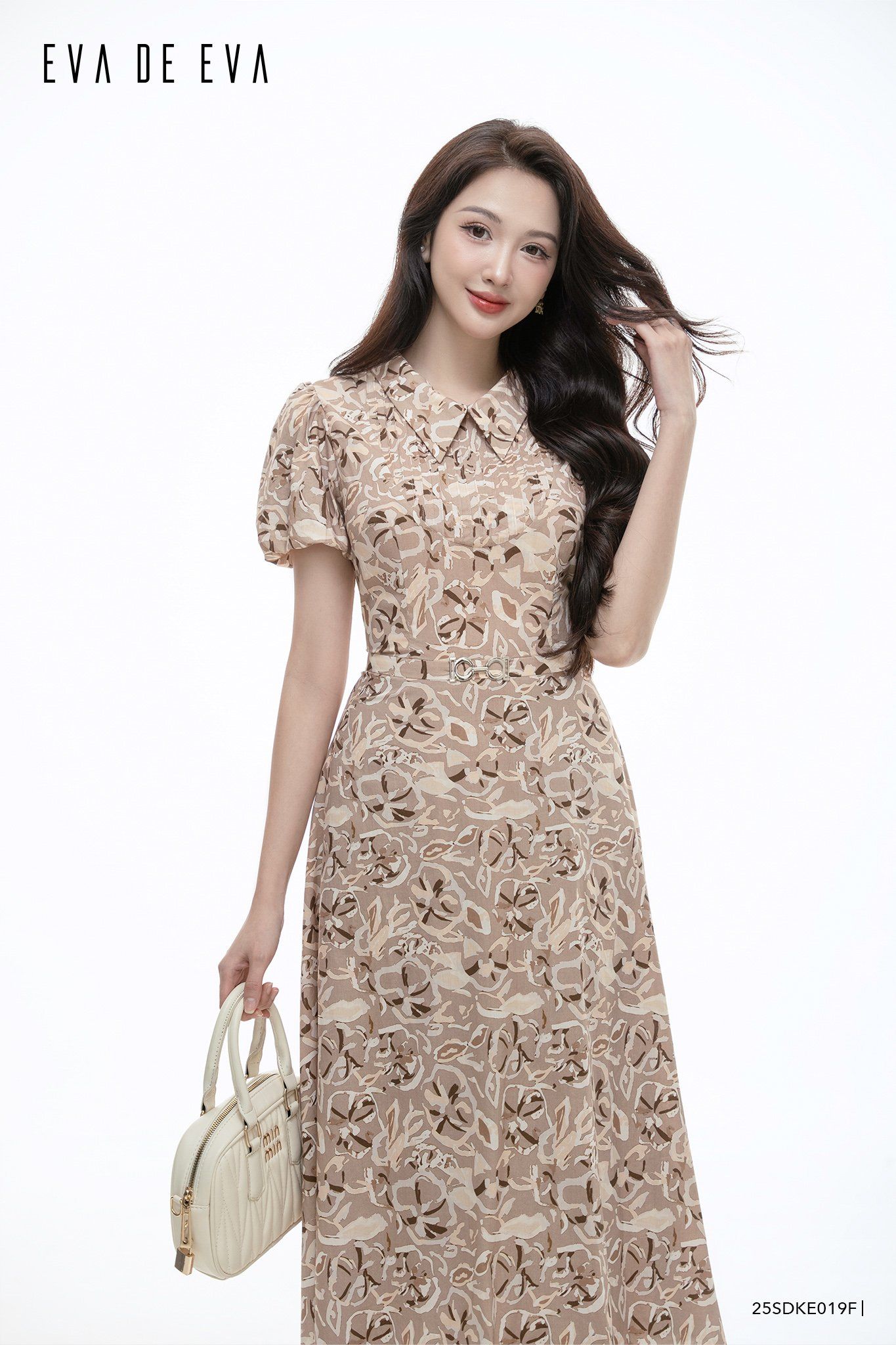  Đầm tay ngắn, Dáng thắt eo 25SDKE019F 