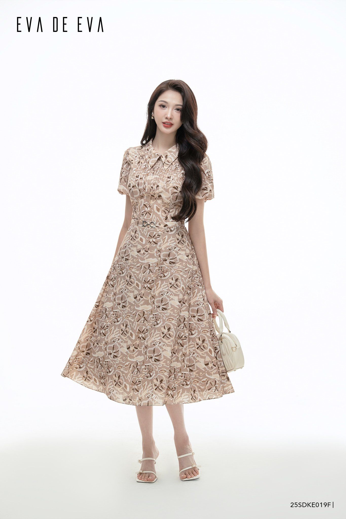  Đầm tay ngắn, Dáng thắt eo 25SDKE019F 