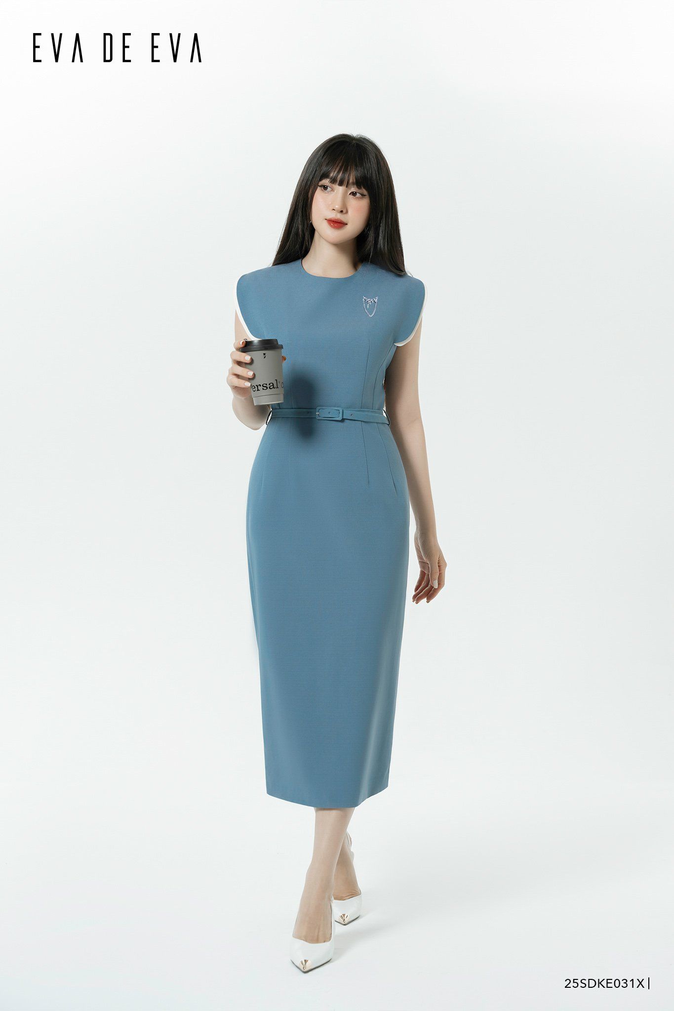  Đầm tay ngắn, Dáng thắt eo 25SDKE031X 