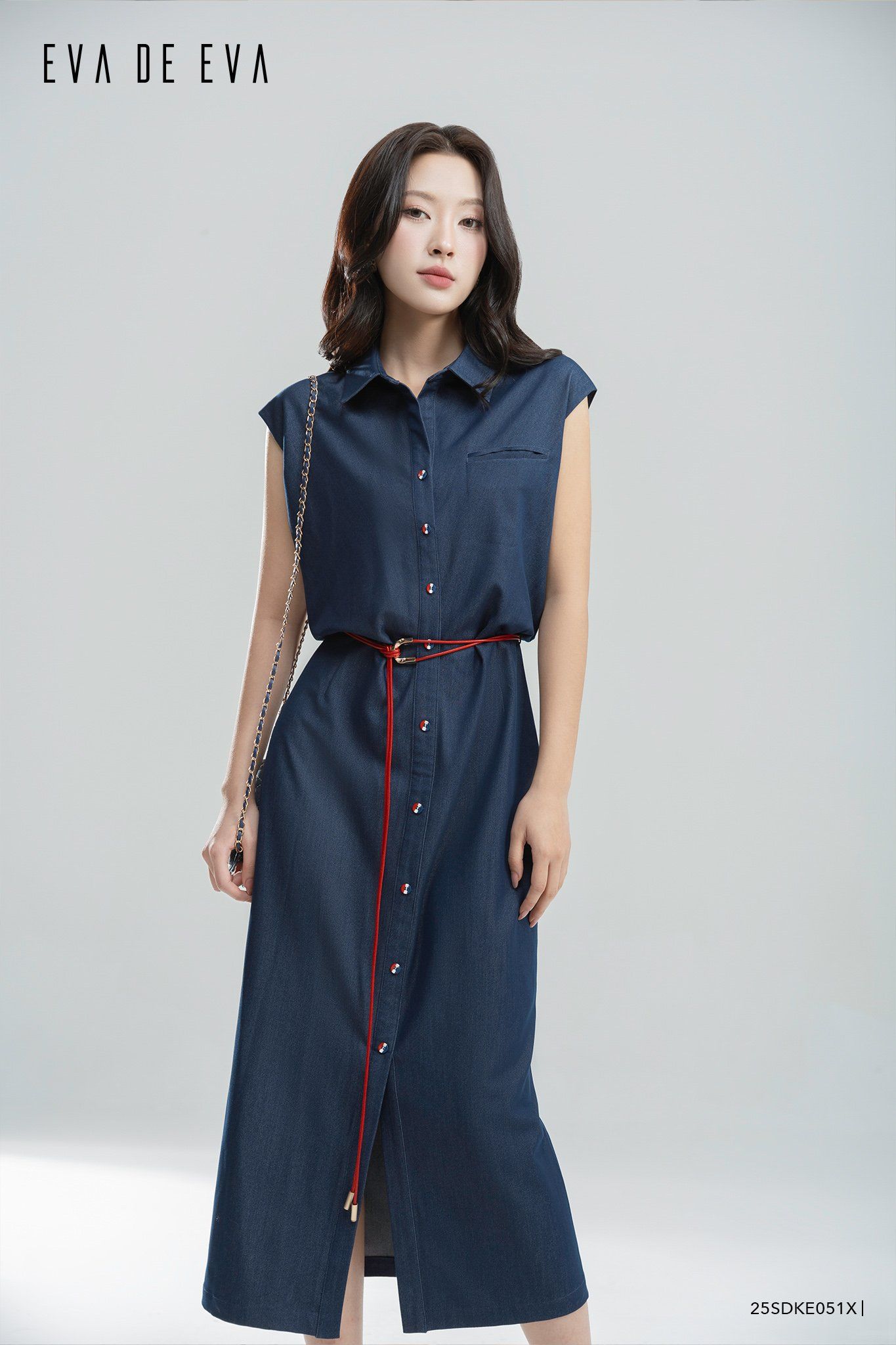  Đầm tay ngắn, Dáng thắt eo 25SDKE051X 