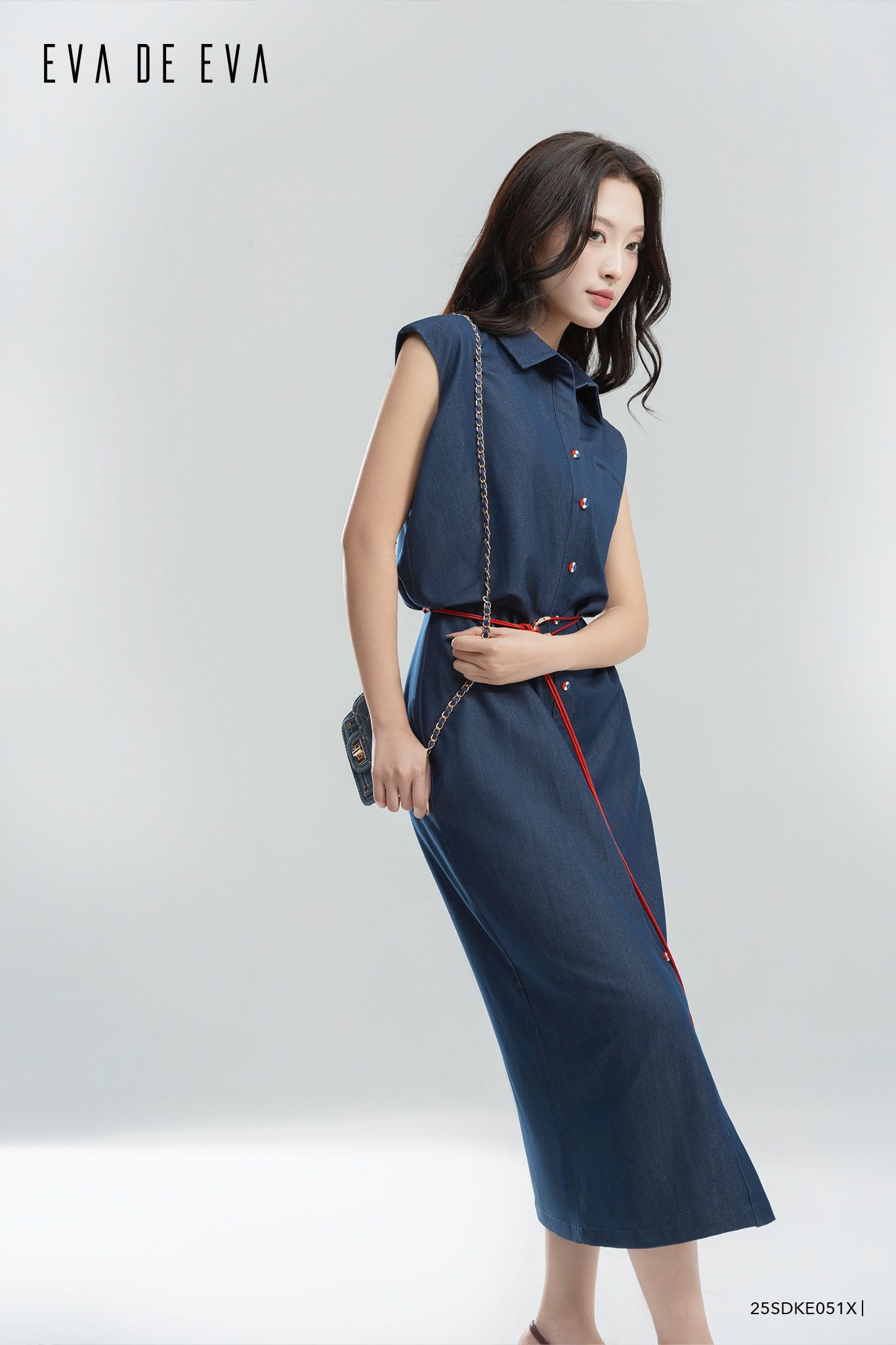  Đầm tay ngắn, Dáng thắt eo 25SDKE051X 