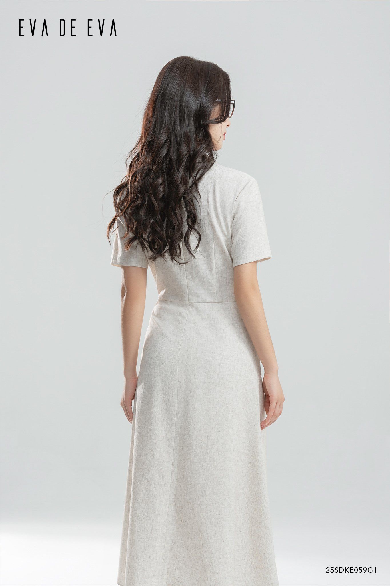  Đầm tay ngắn, Dáng thắt eo 25SDKE059G 