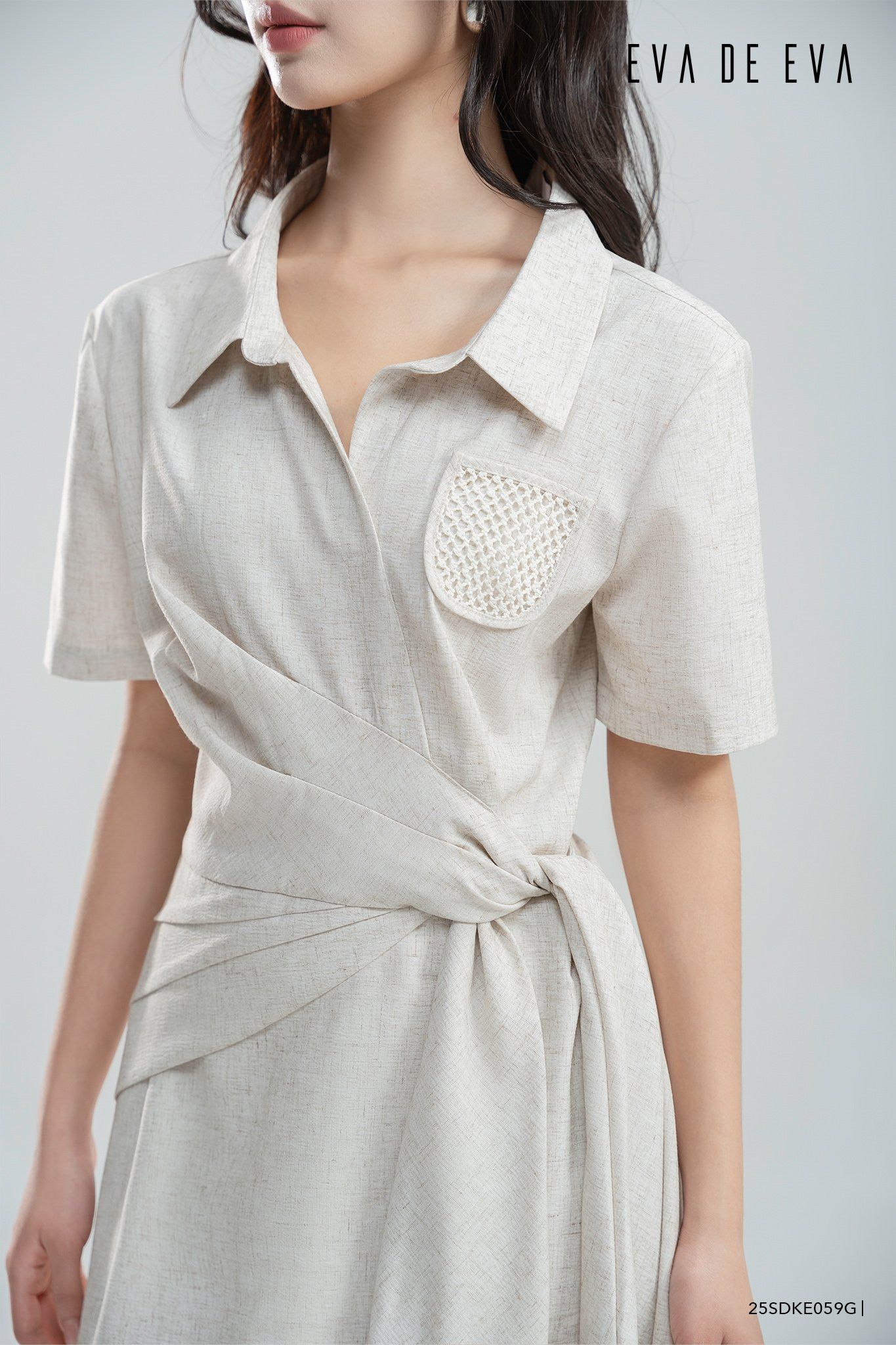  Đầm tay ngắn, Dáng thắt eo 25SDKE059G 