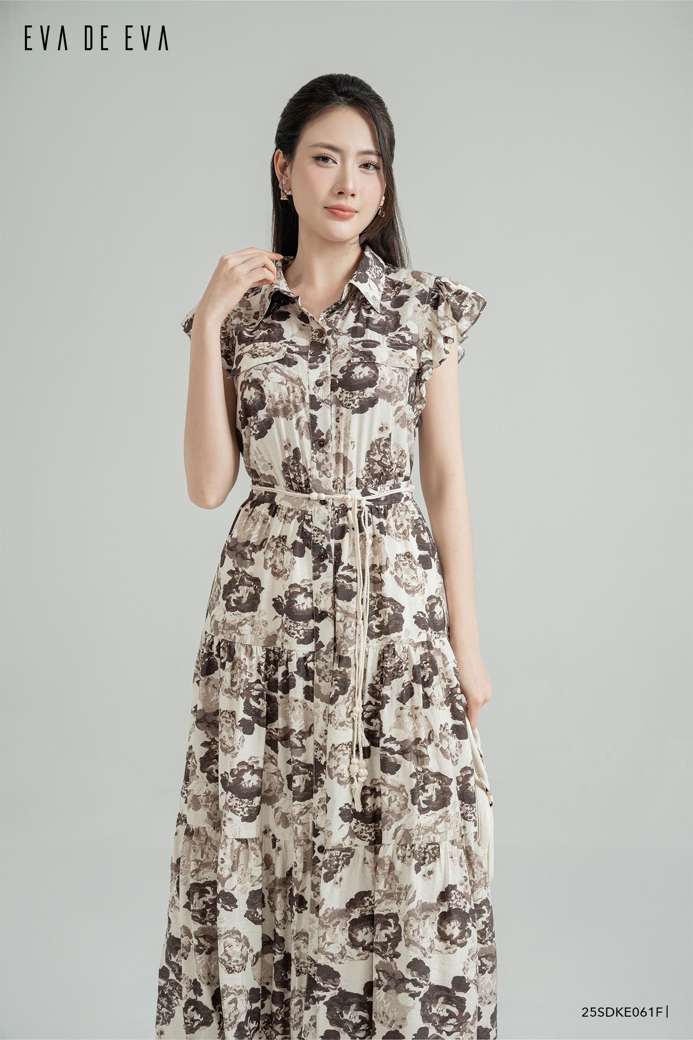  Đầm tay ngắn, Dáng thắt eo 25SDKE061F 