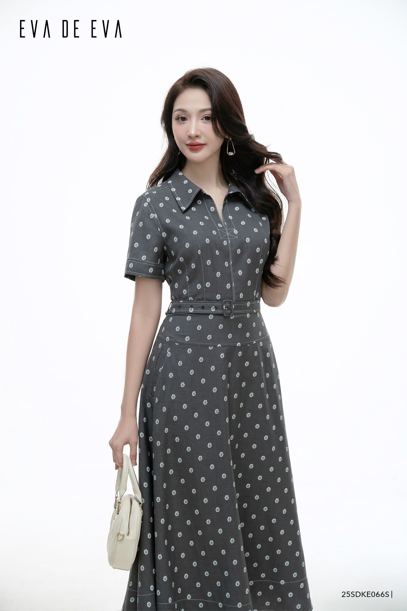 Đầm tay ngắn, Dáng thắt eo 25SDKE066S 