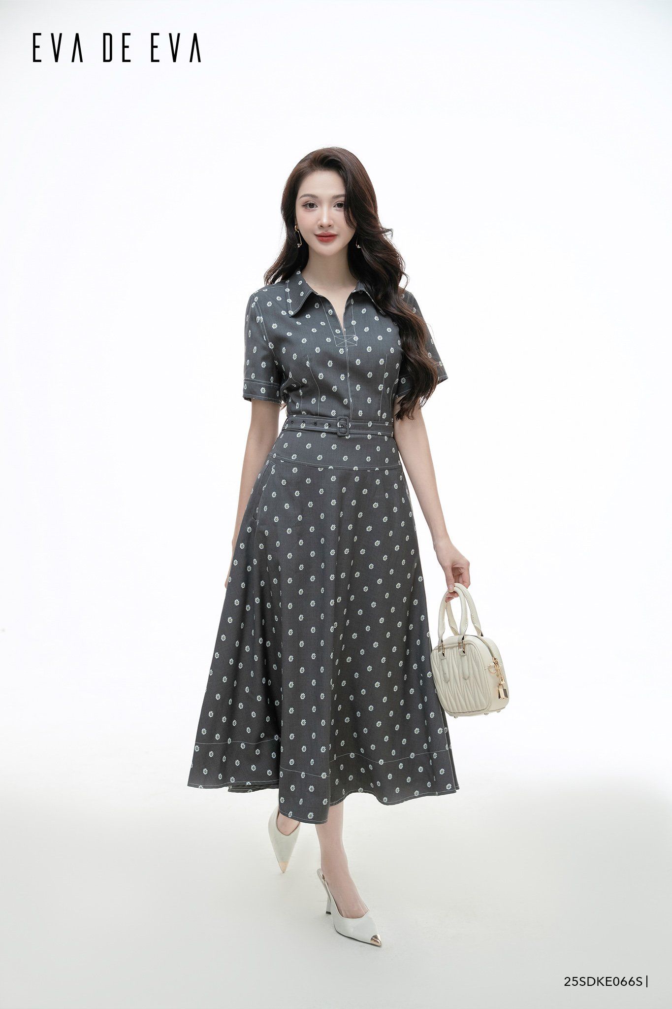  Đầm tay ngắn, Dáng thắt eo 25SDKE066S 