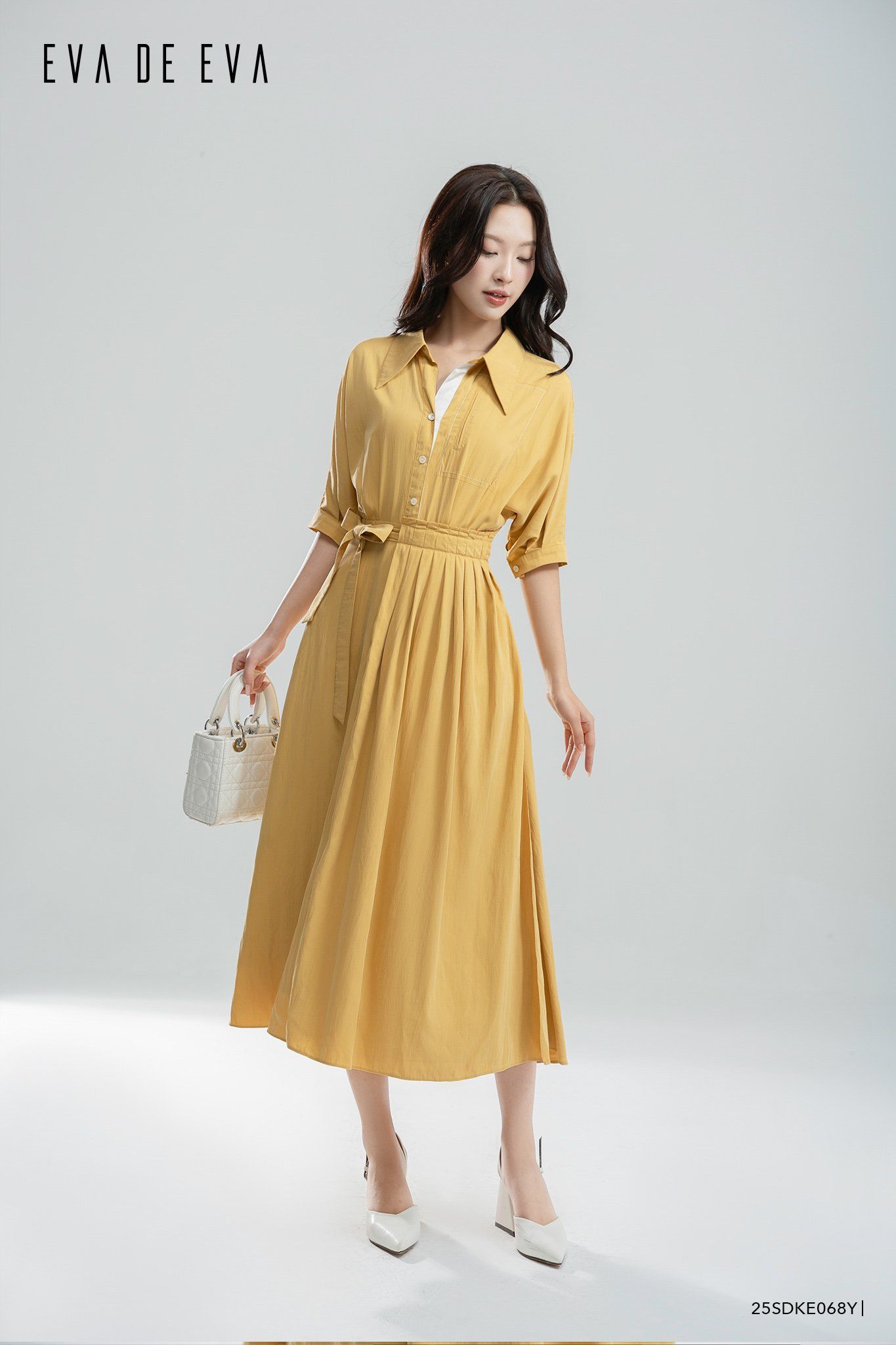  Đầm tay ngắn, Dáng thắt eo 25SDKE068Y 