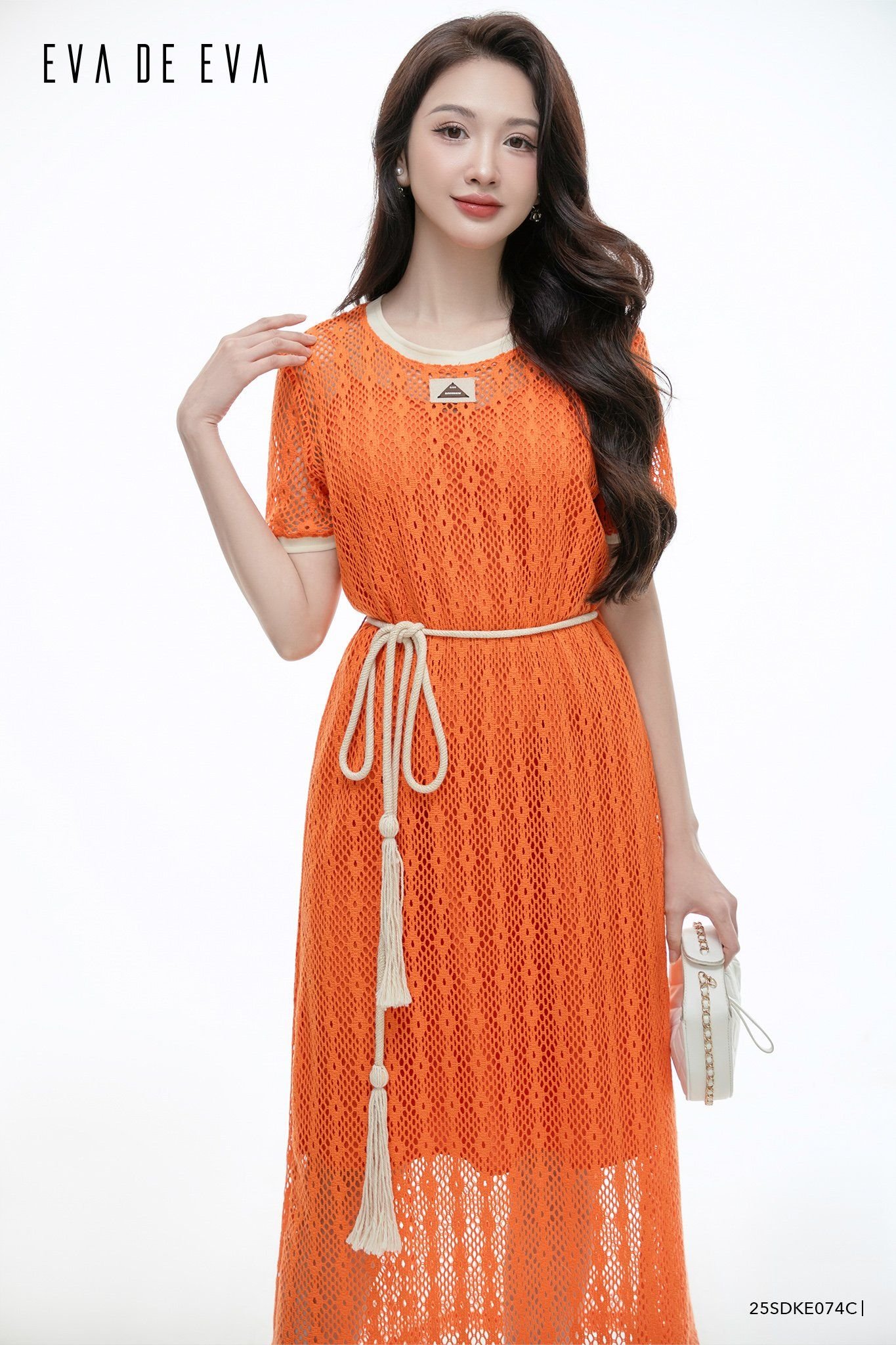  Đầm tay ngắn, Dáng thắt eo 25SDKE074C 