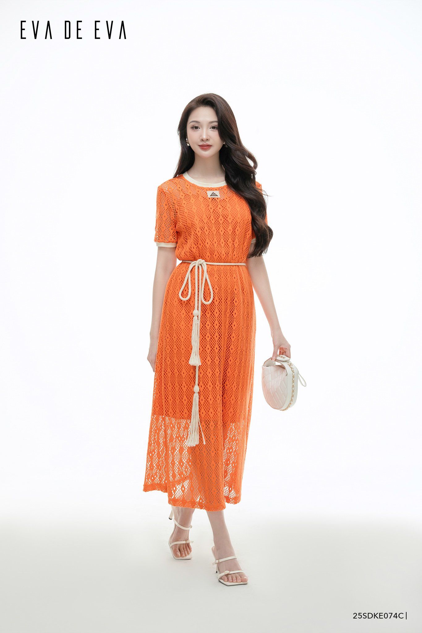  Đầm tay ngắn, Dáng thắt eo 25SDKE074C 