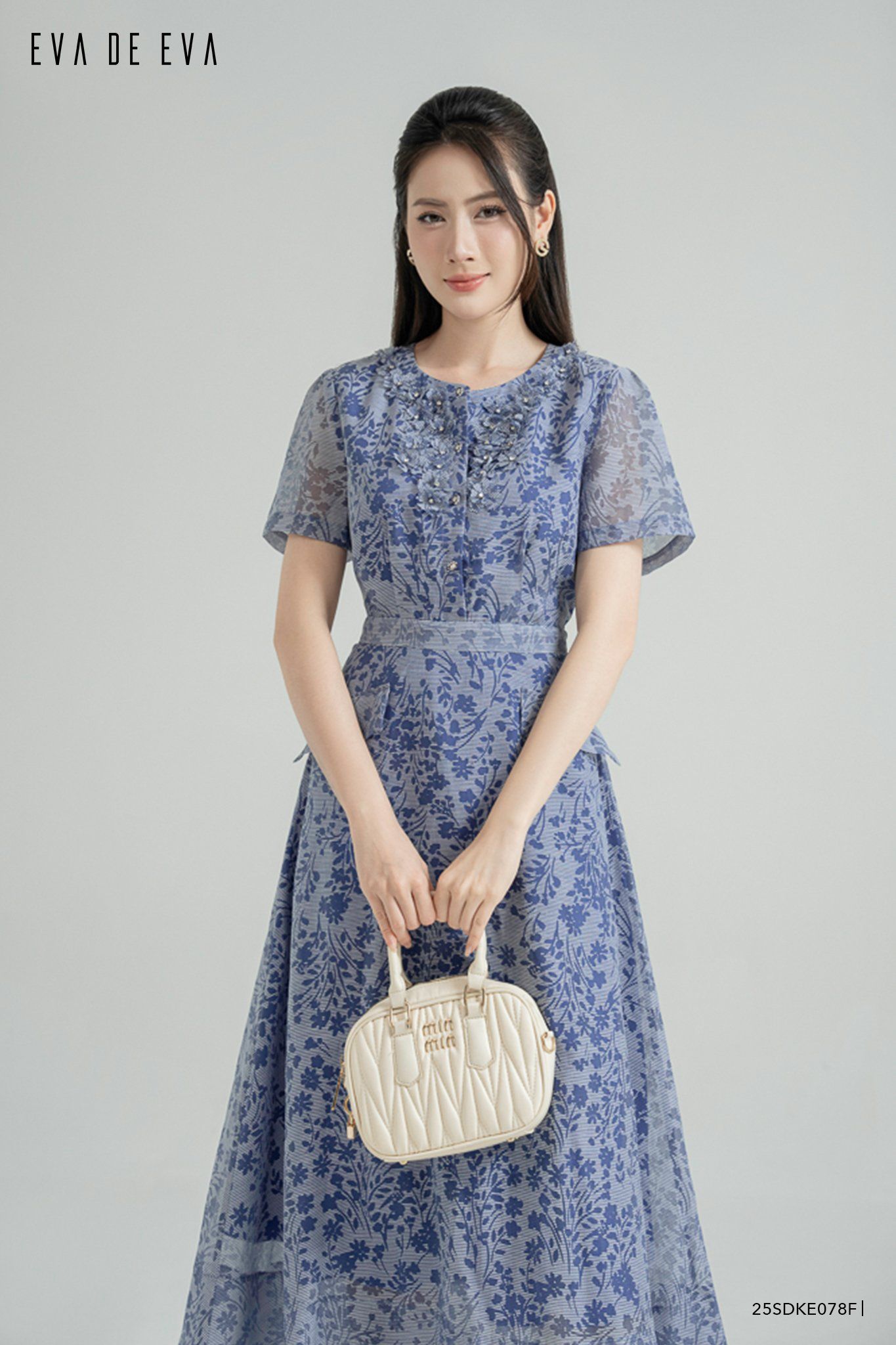  Đầm tay ngắn,  25SDKE078F 