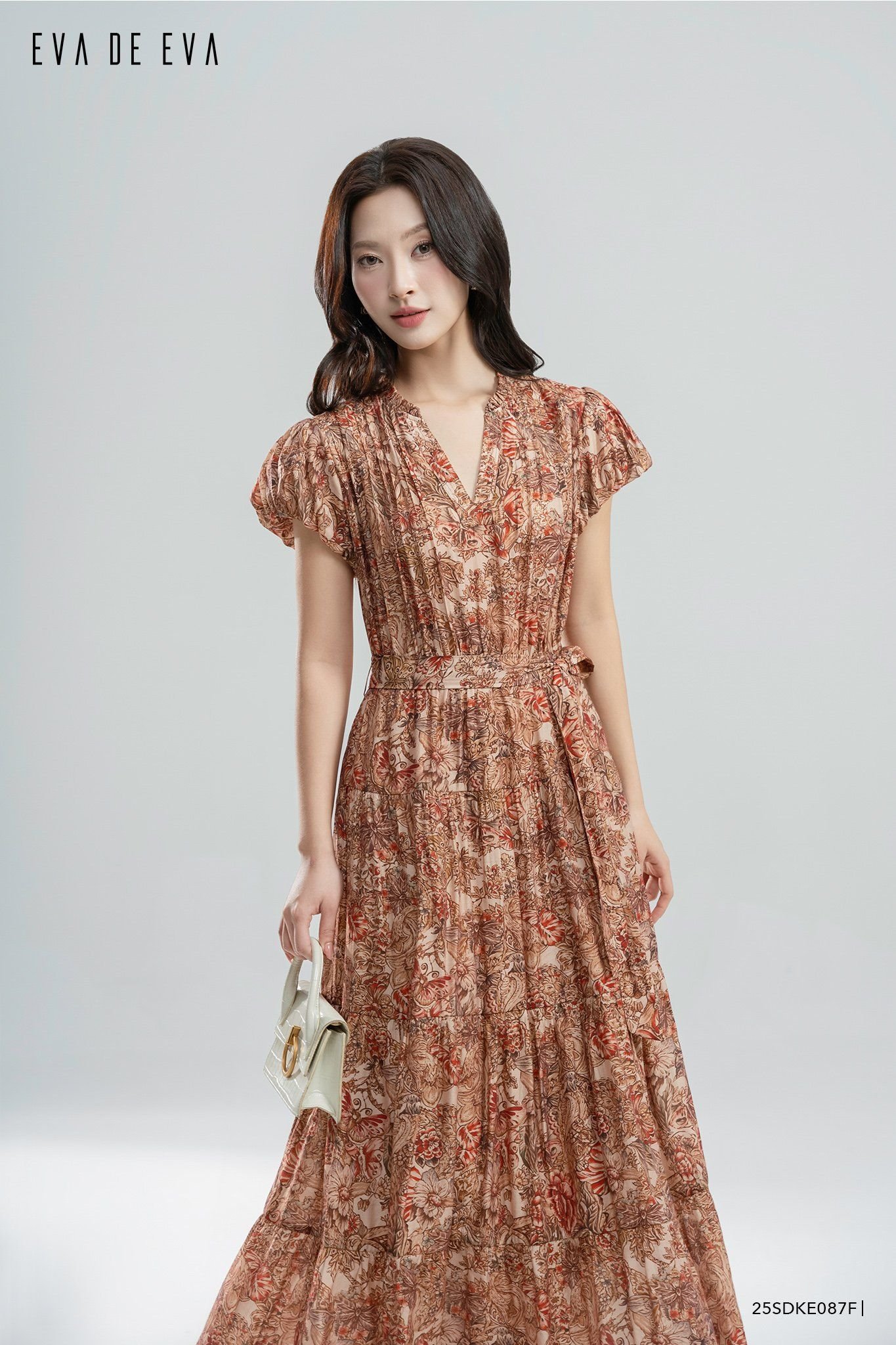  Đầm tay ngắn, Dáng thắt eo 25SDKE087F 